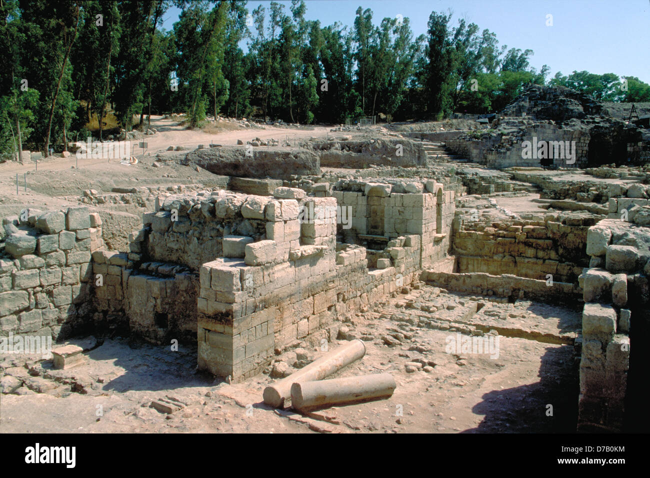 Las antiguas ruinas de Tel Beit She'an (Scythopolis) en el valle del Jordán, Israel Foto de stock