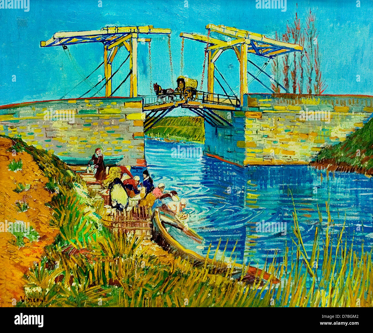 Puente de Langlois 1888 Vincent van Gogh 1853- 1890 Holanda Holandesa el puente levadizo en Arles. Foto de stock