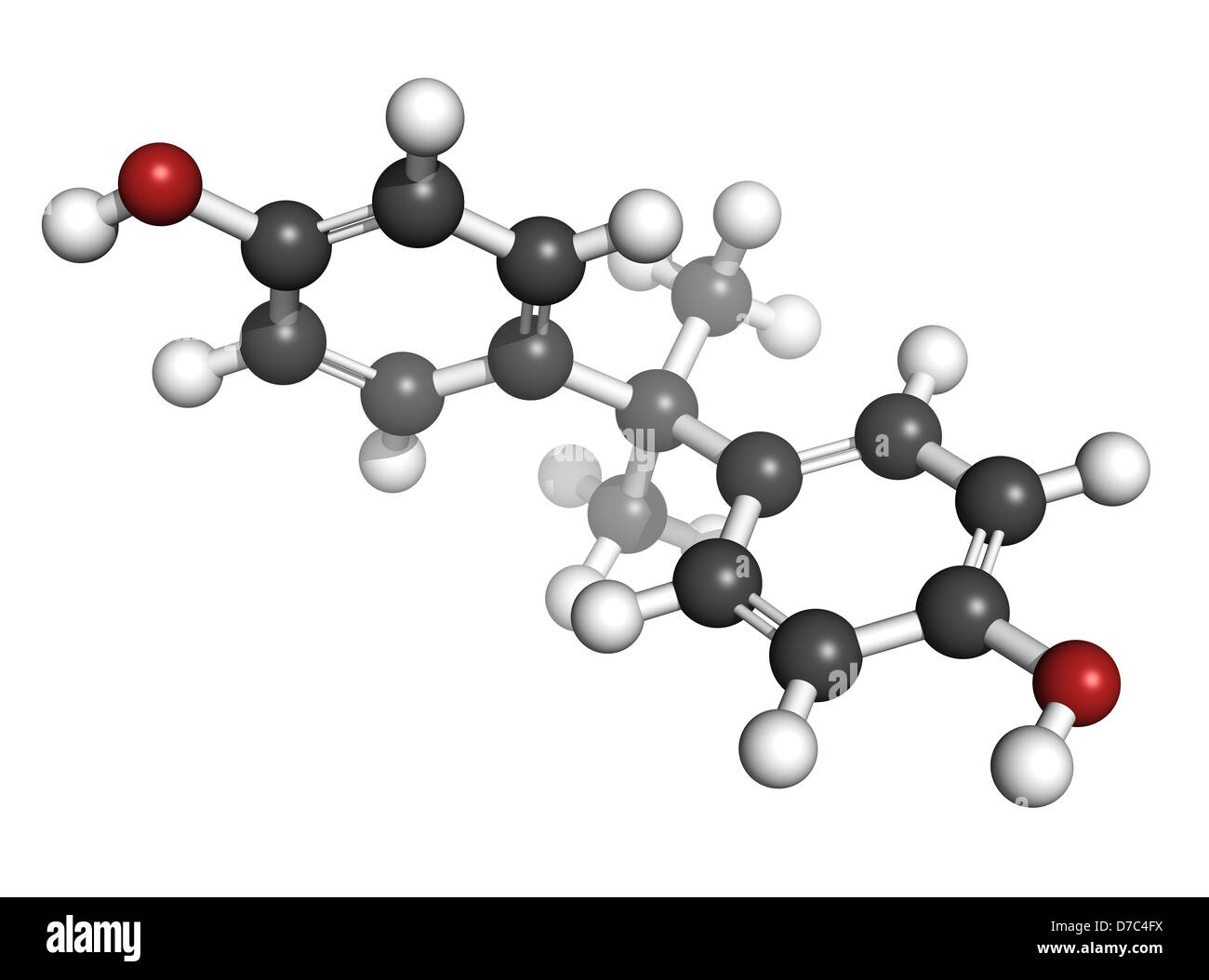 El bisfenol A (BPA) de plástico, la estructura química de moléculas