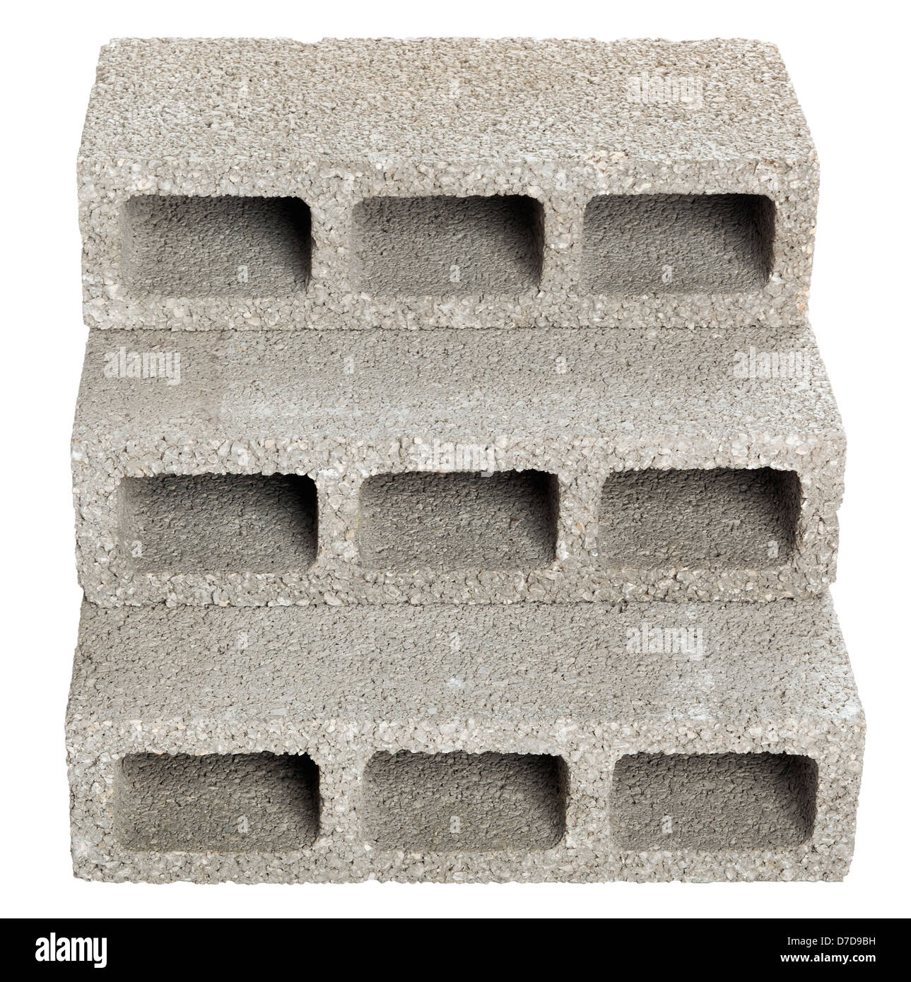 Tres bloques de construcción de cemento gris (alias el bloque de carbonilla  breeze block bloque de cemento fundación besser bloque Fotografía de stock  - Alamy