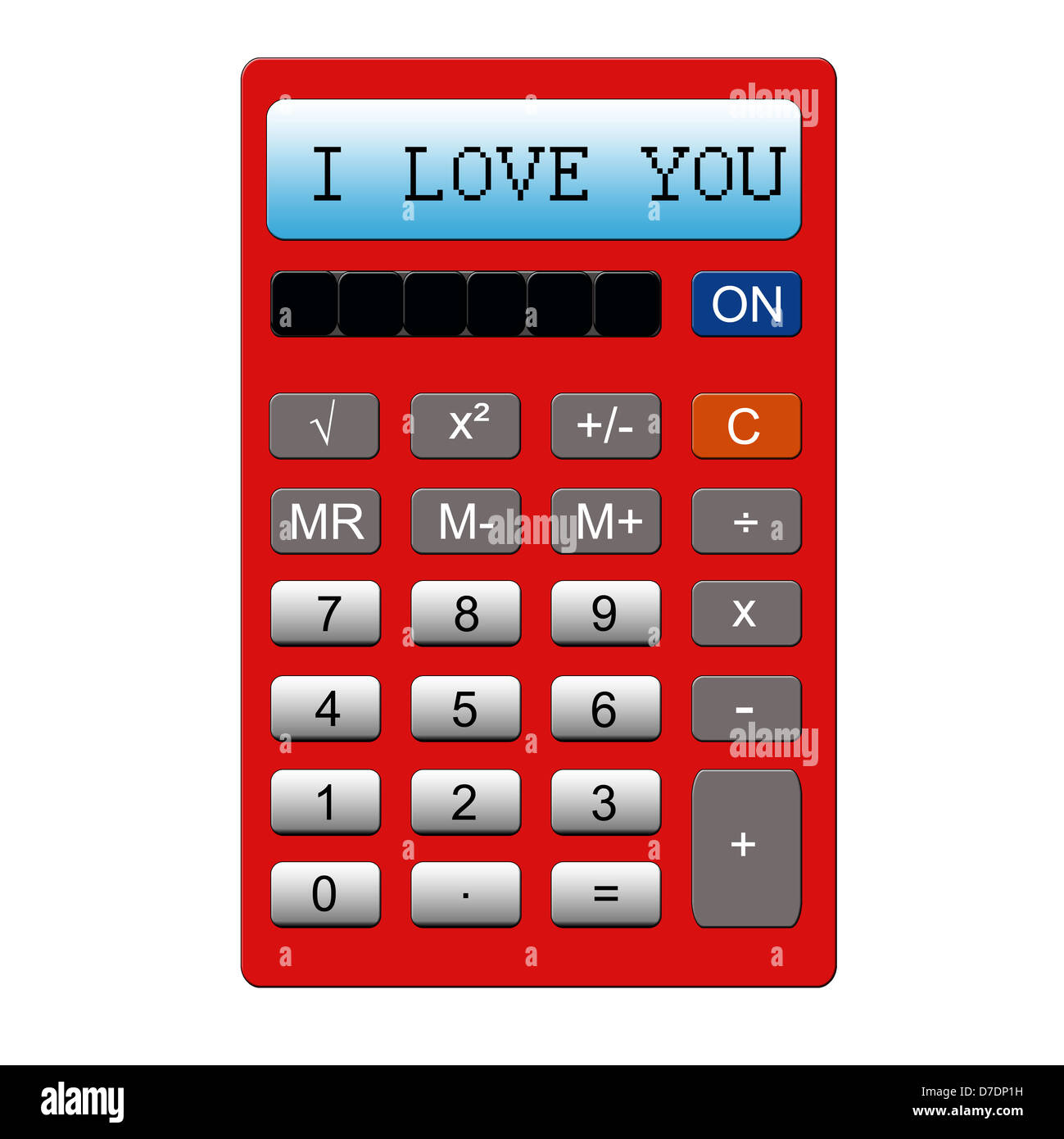 Una imitación de la calculadora con las palabras I LOVE YOU escrito sobre  ella haciendo un gran concepto Fotografía de stock - Alamy