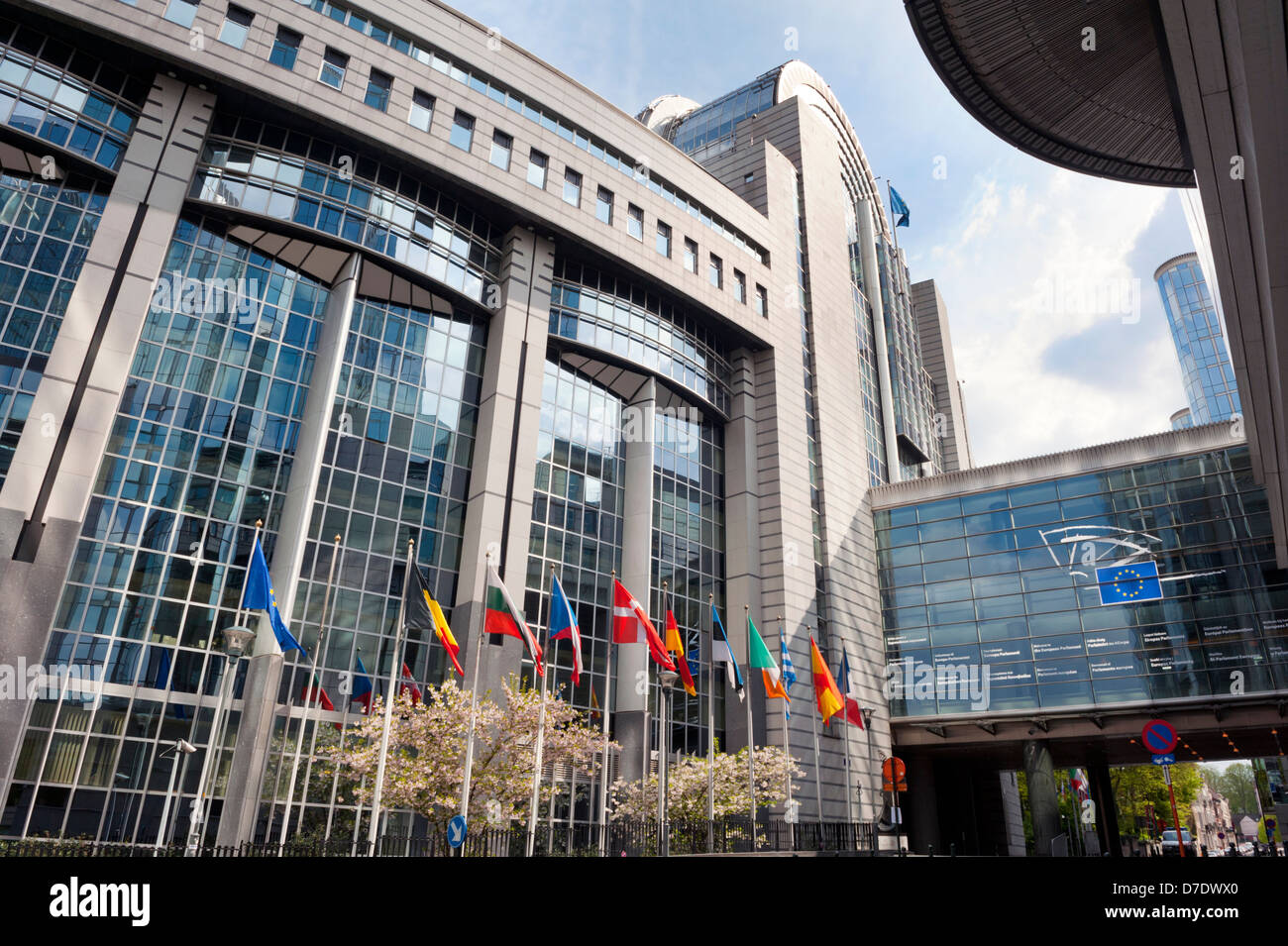 El edificio del Parlamento Europeo, Bruselas, Bélgica. Foto de stock