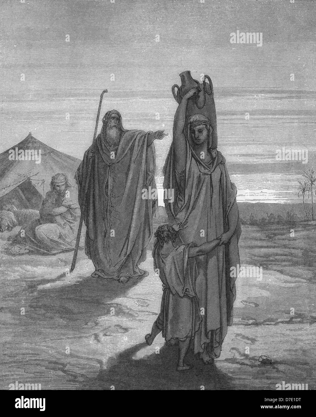 La Expulsión de Agar por Abraham en el Antiguo Testamento Fotografía de stock Alamy