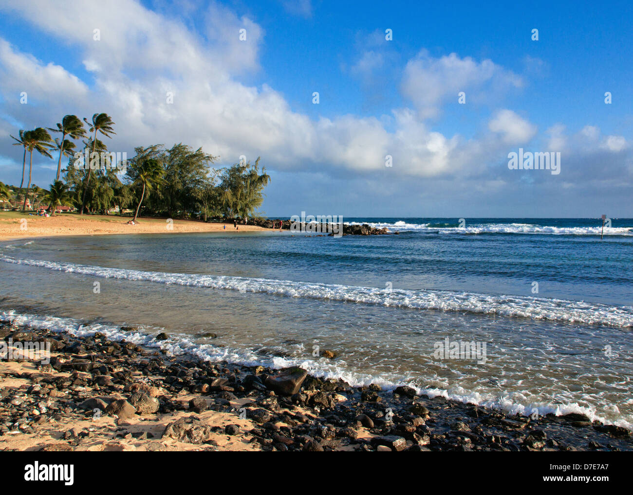 Poipu Beach Park, en la isla de Kauai, Hawaii. Foto de stock