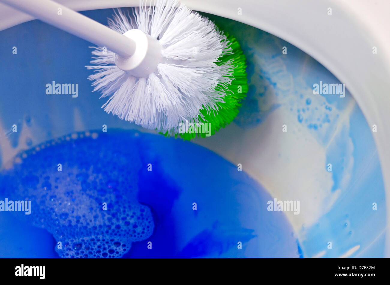 Un cepillo sanitario de limpiar una superficie arenosa bowl Foto de stock