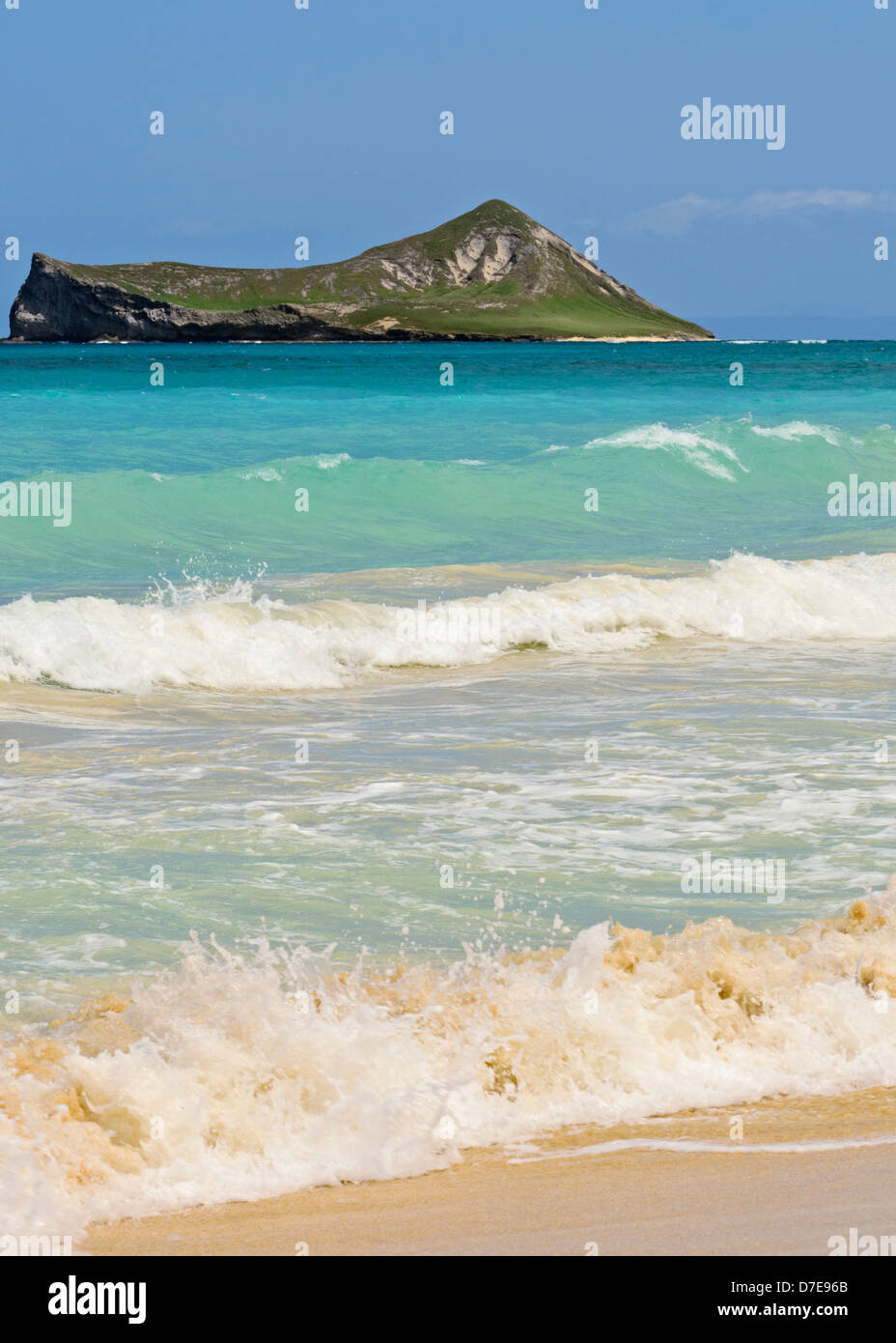 Rabbit island desde Waimanalo Beach Foto de stock