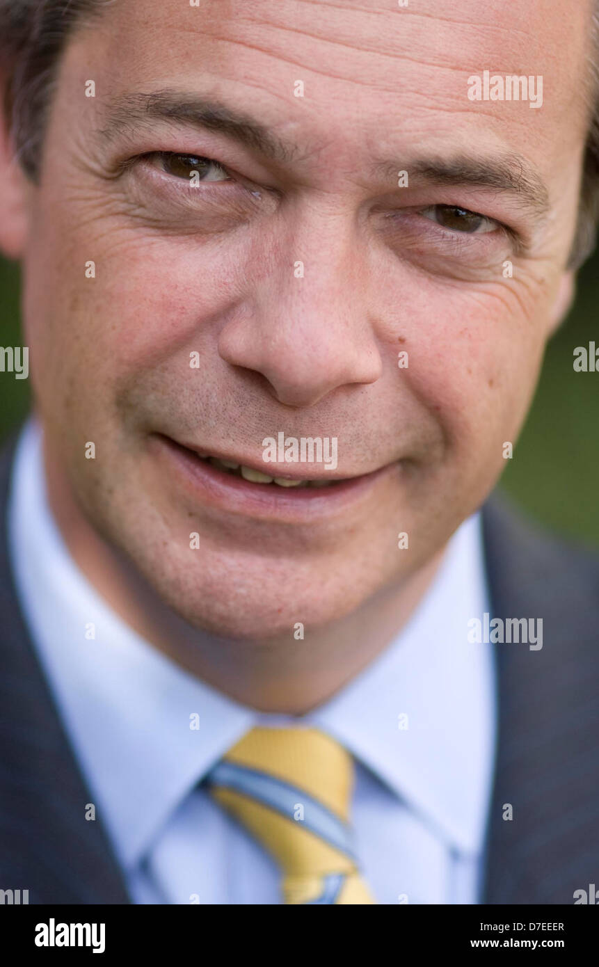 Líder del Partido de la independencia británico Nigel Farage. Foto de stock