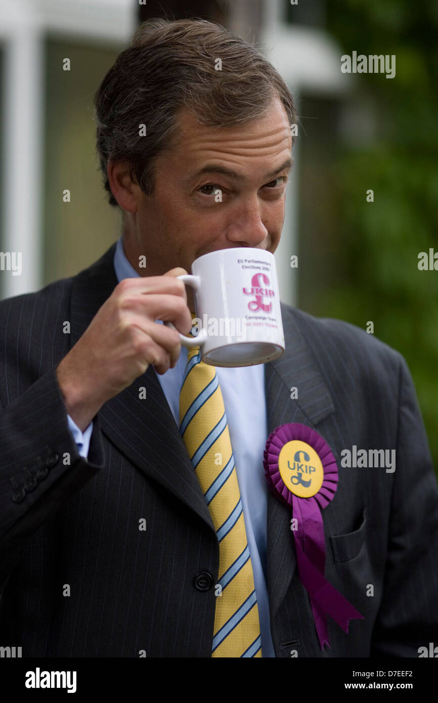 Líder del Partido de la independencia británico Nigel Farage. Foto de stock