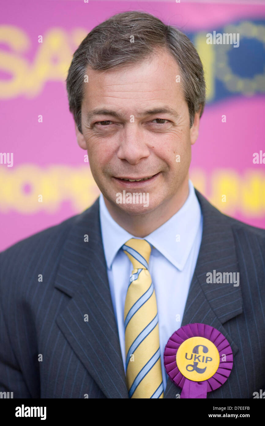 Líder del Partido de la independencia británico Nigel Farage. Foto de stock