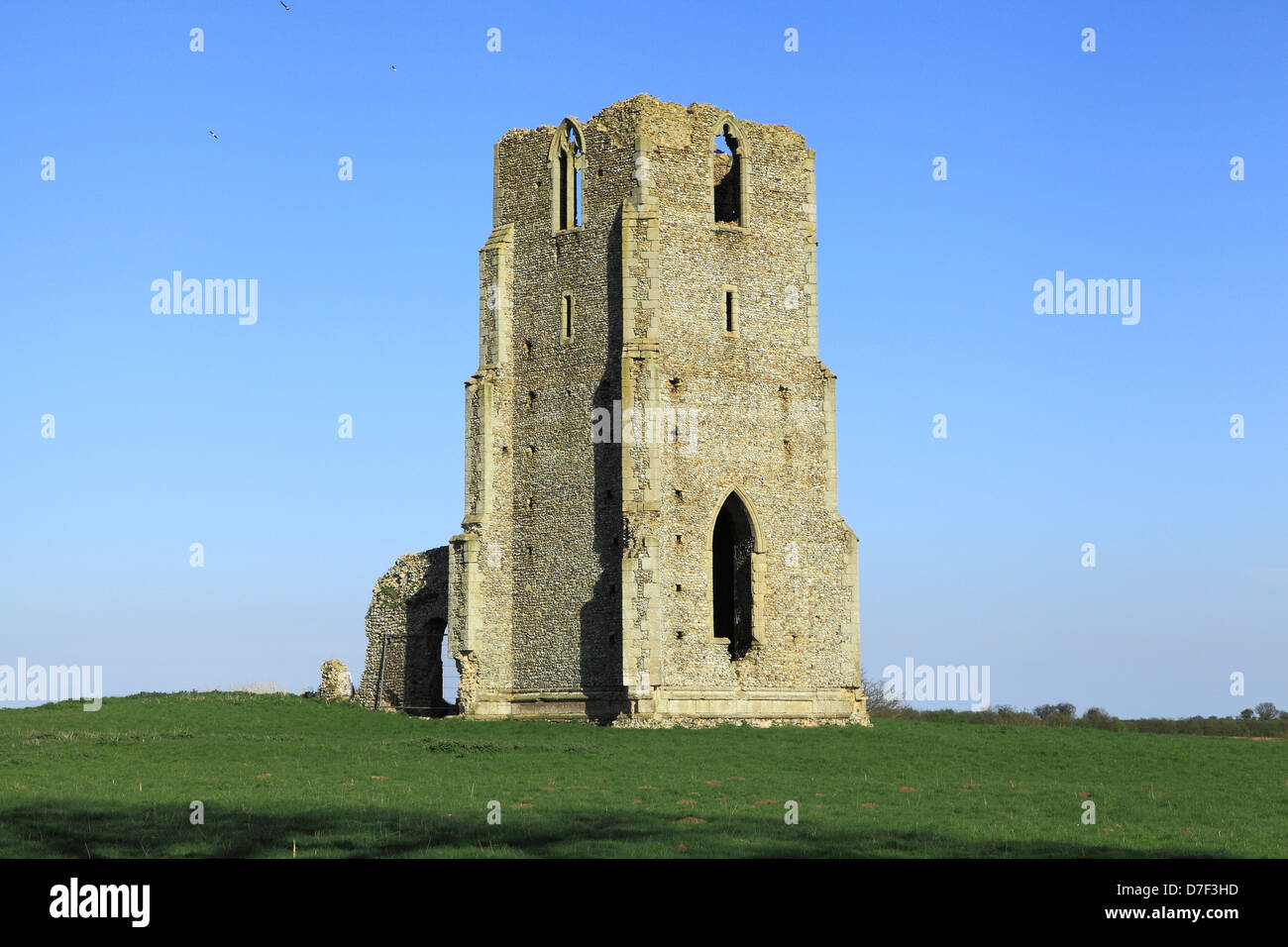 Egmere, Norfolk, perdió el pueblo medieval, iglesia en ruinas, Inglaterra Foto de stock