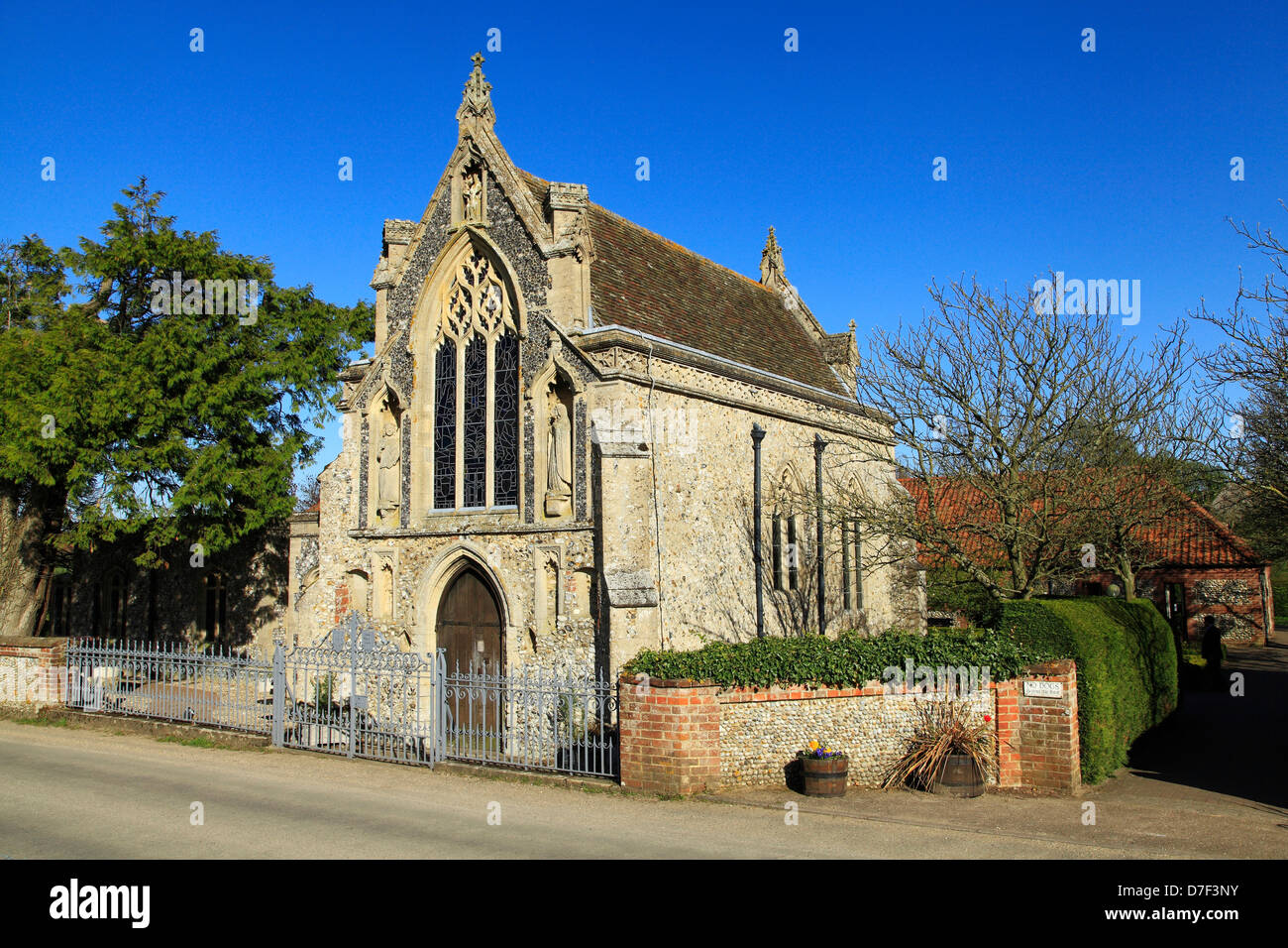 Houghton St. Giles, Norfolk, la zapatilla capilla, capillas medievales arquitectura inglesa Inglaterra Foto de stock