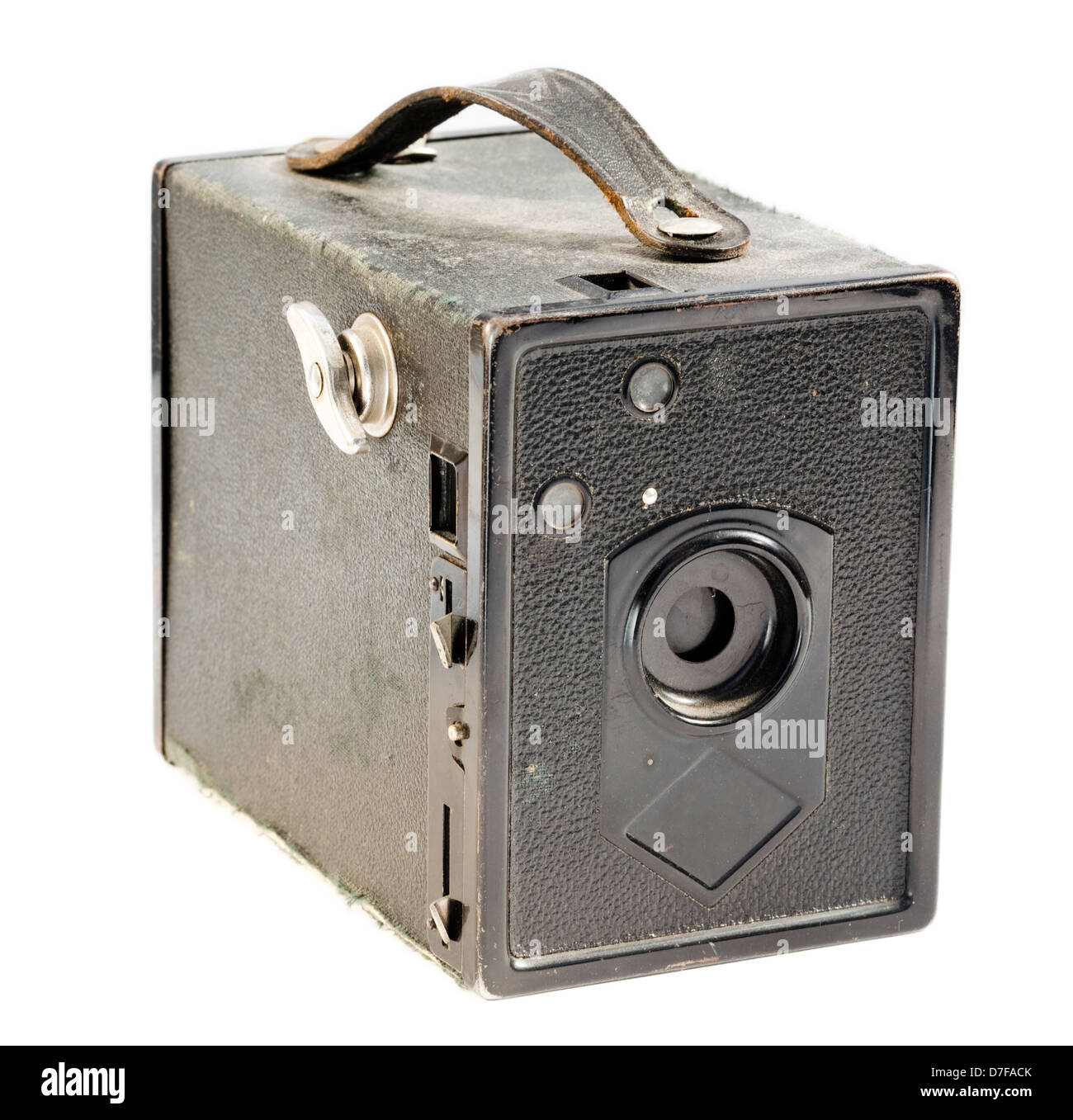Vintage cámara estenopeica aislado sobre fondo blanco. Foto de stock