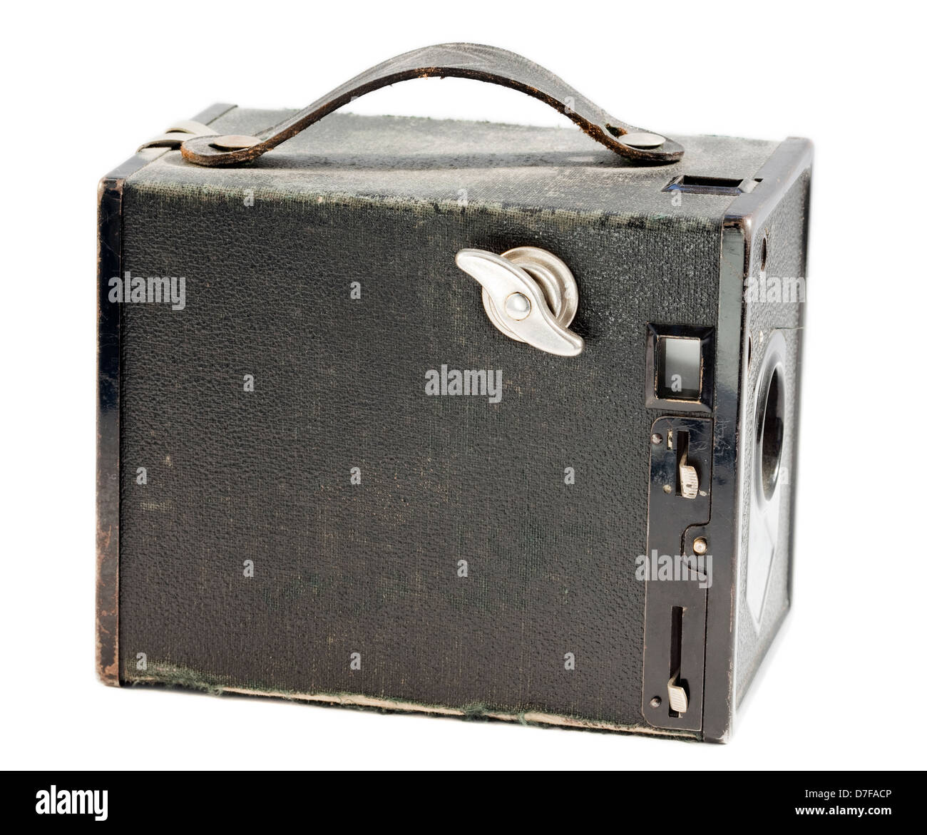 Vintage cámara estenopeica aislado sobre fondo blanco. Foto de stock
