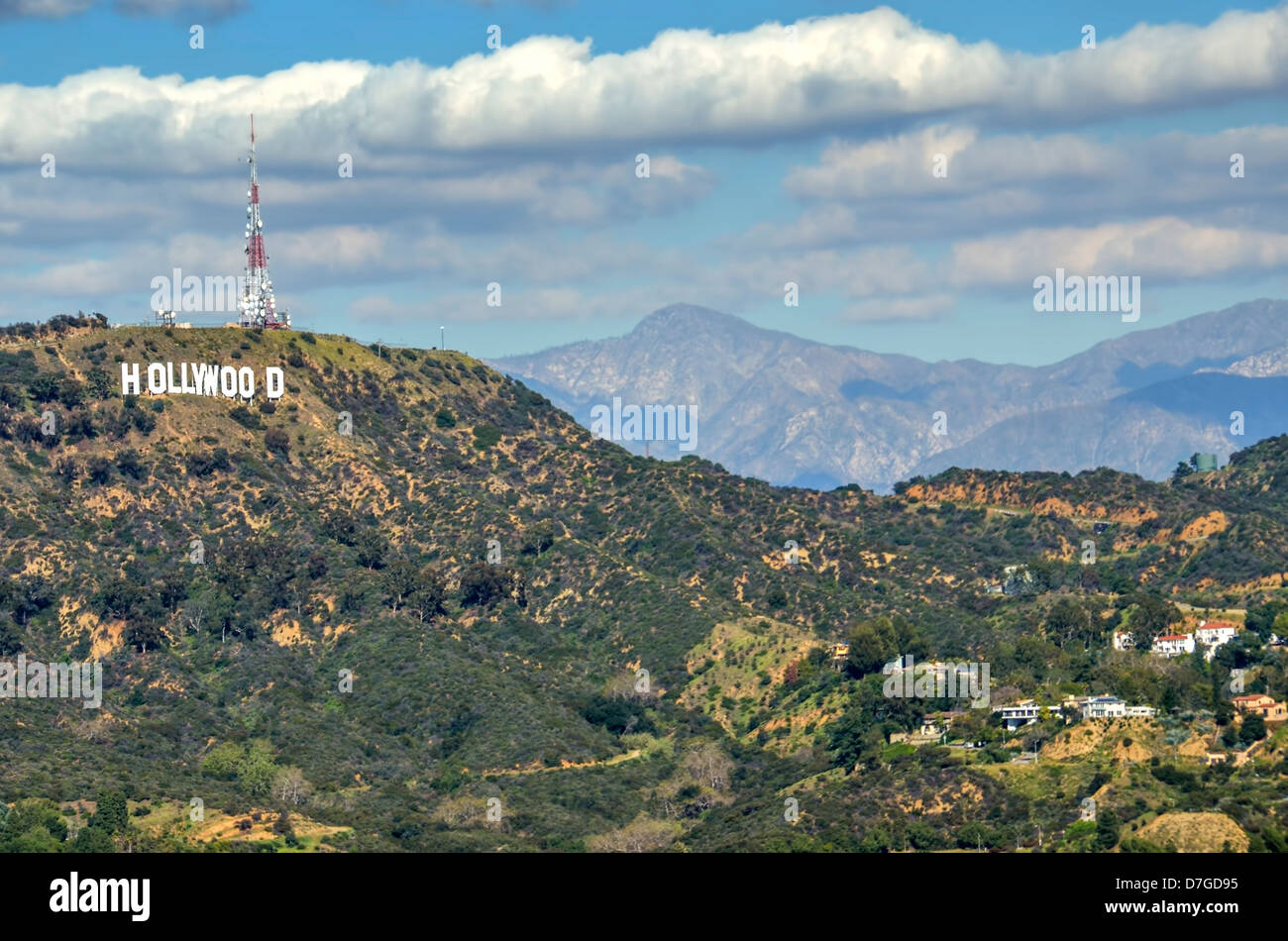 Cartel de Hollywood en las colinas de Hollywood, West Hollywood, Los Angeles, California Foto de stock