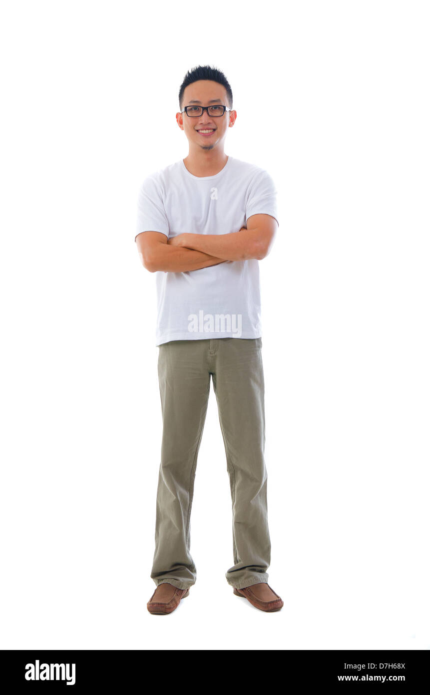 China hombre en ropa casual con fondo blanco Fotografía de stock - Alamy