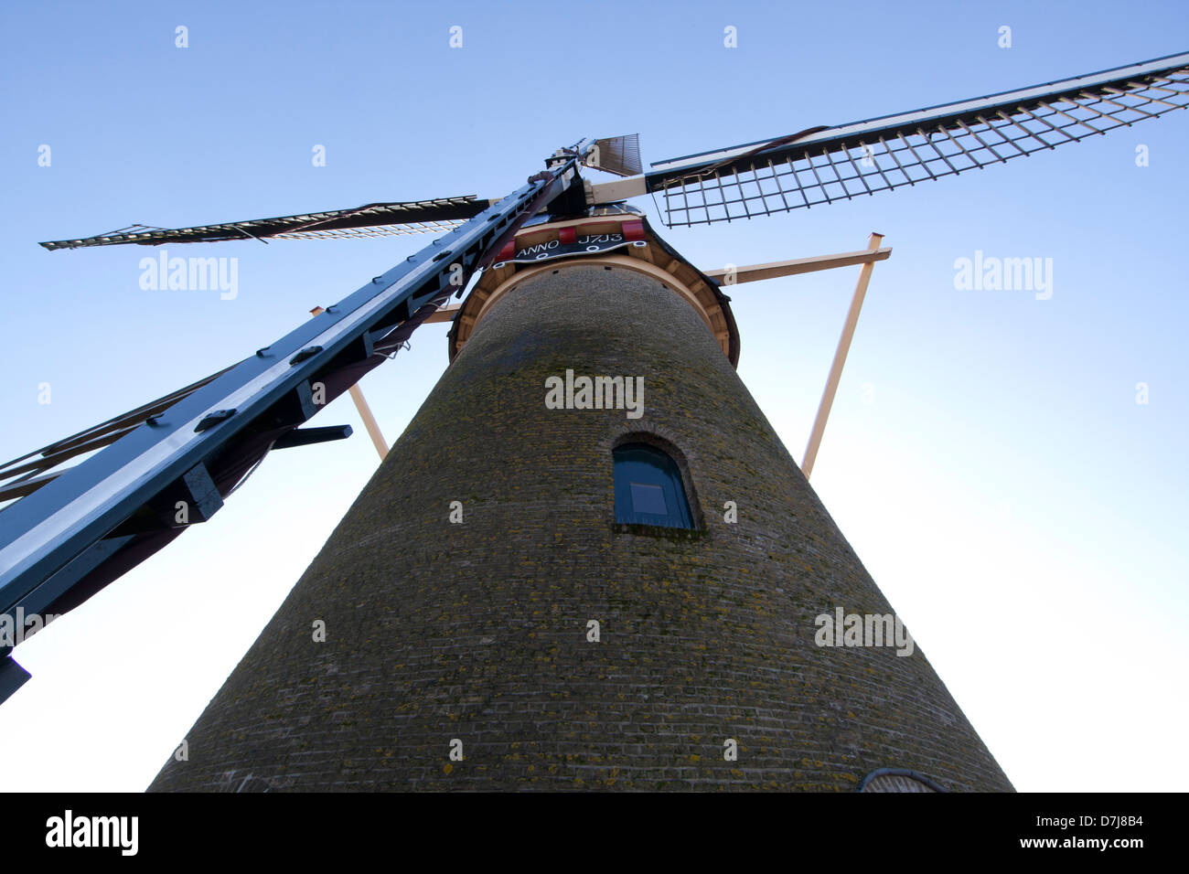 Monumento molino: 'Molen Kyck más den Dyck' en Dordrecht, Holanda Foto de stock