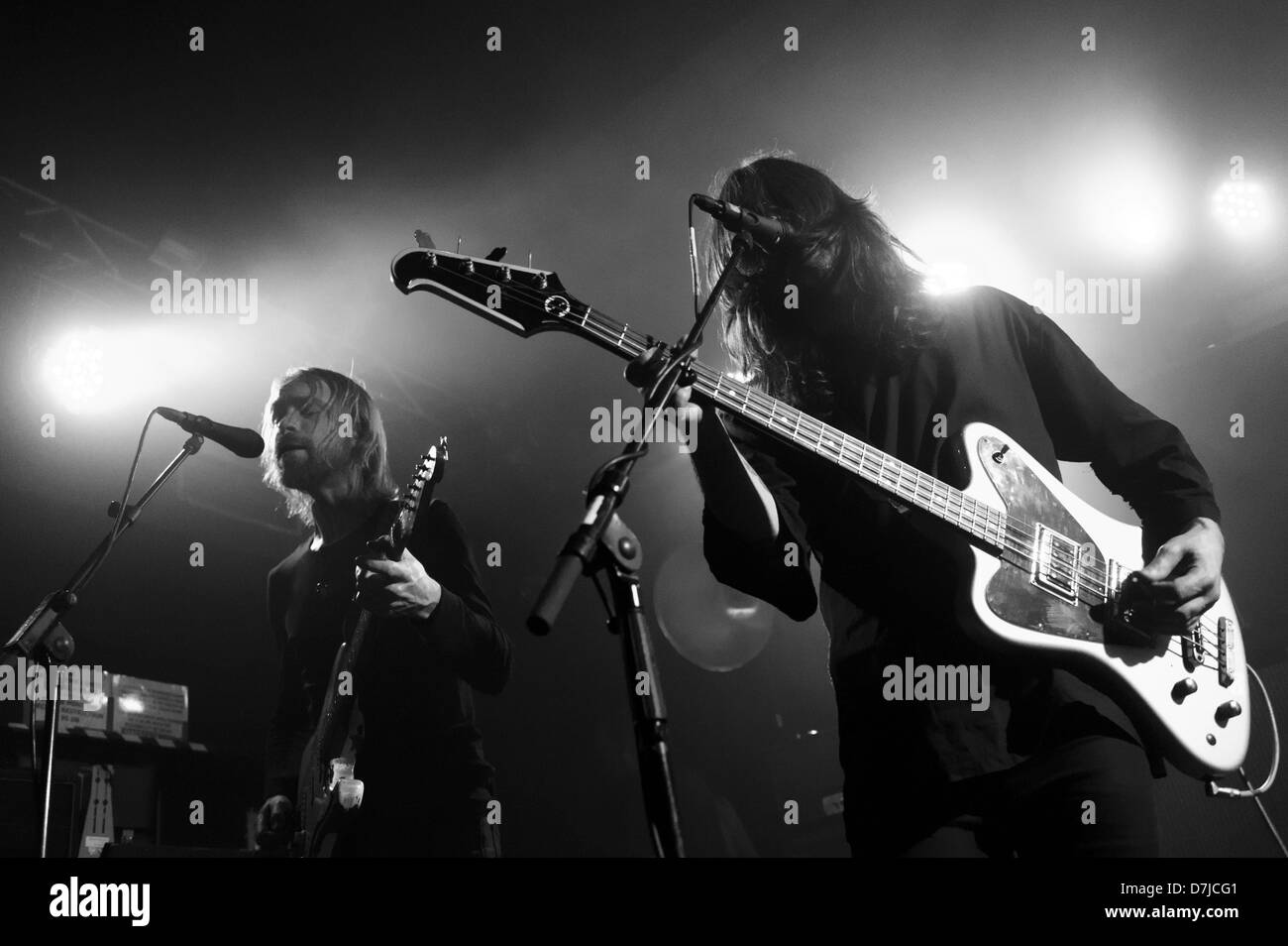 La banda de rock psicodélico Motorpyscho noruego realice en el Circolo degli Artisti live club en Roma (Italia). Foto de stock