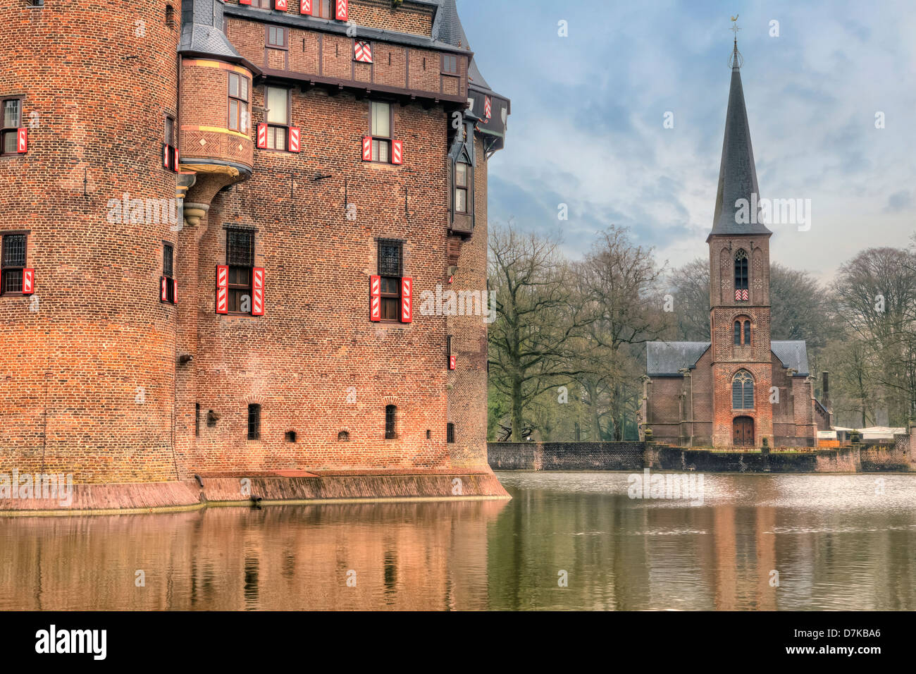 Castillo De Haar, Haarzuilens, Utrecht, Países Bajos Foto de stock