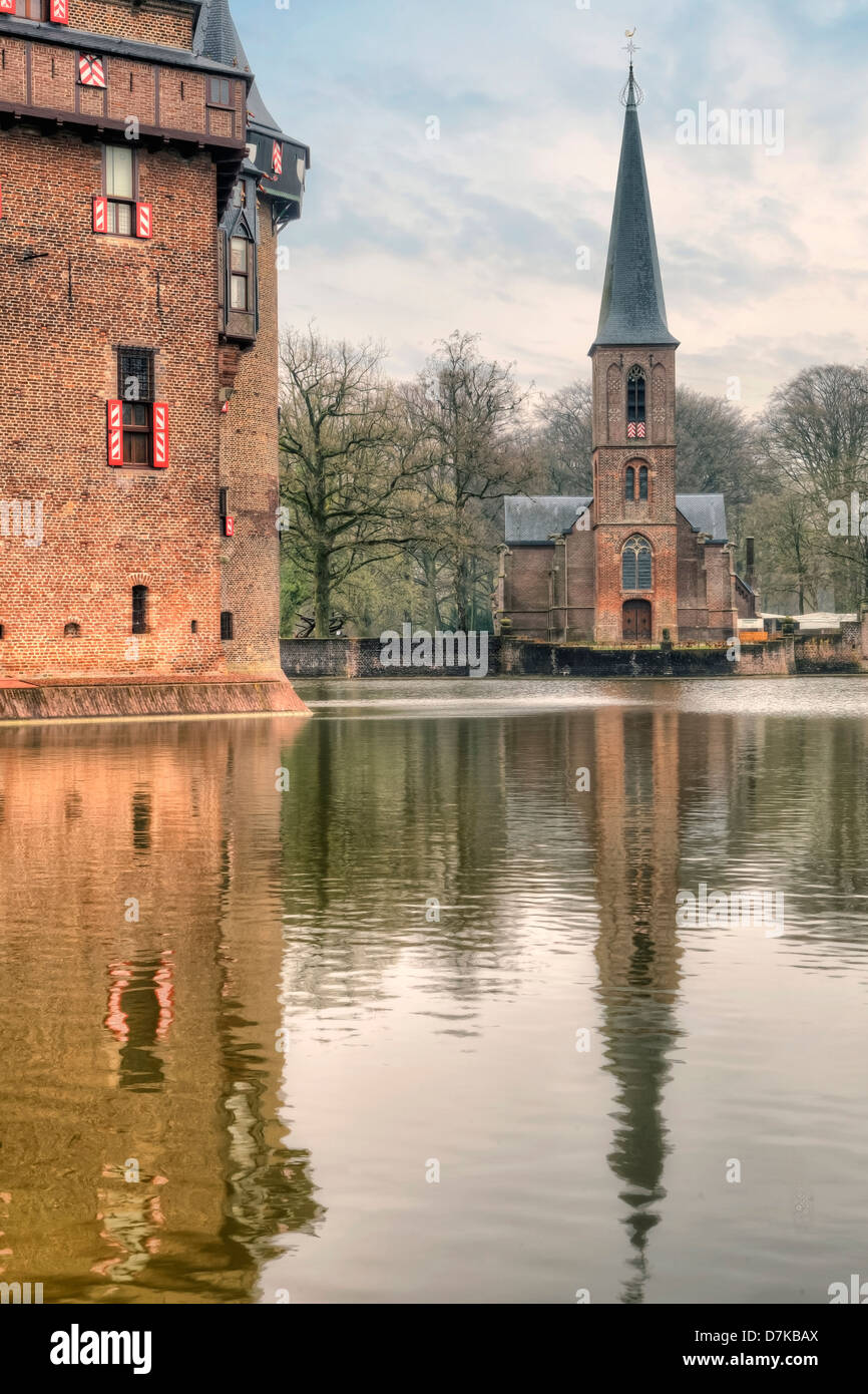 Castillo De Haar, Haarzuilens, Utrecht, Países Bajos Foto de stock