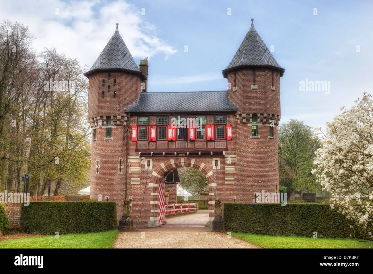 Castillo De Haar, Haarzuilens, Utrecht, Países Bajos Foto de stock