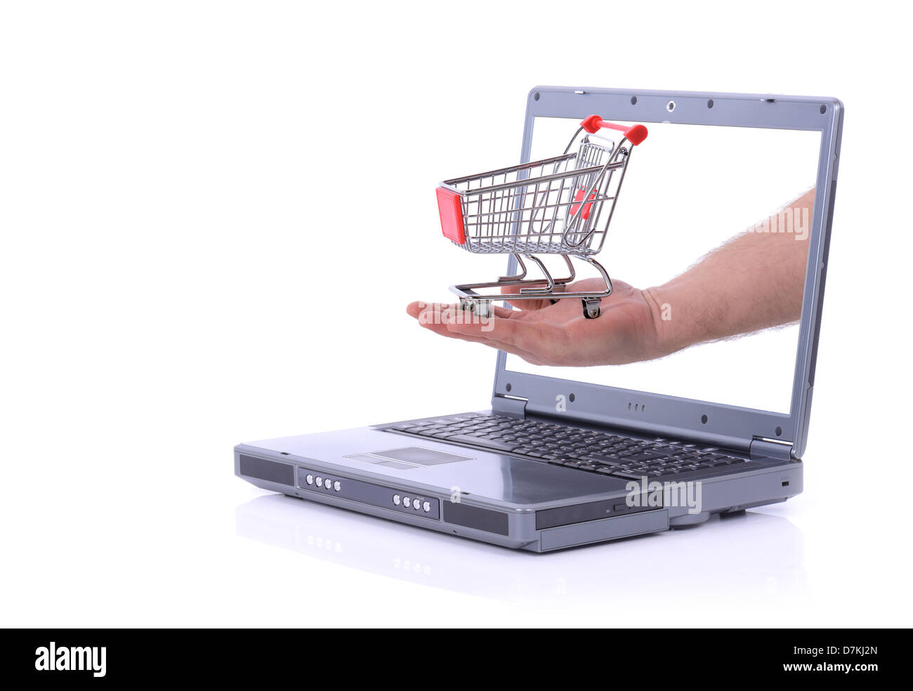 Concepto de explotación de mano de compras en internet compras Foto de stock