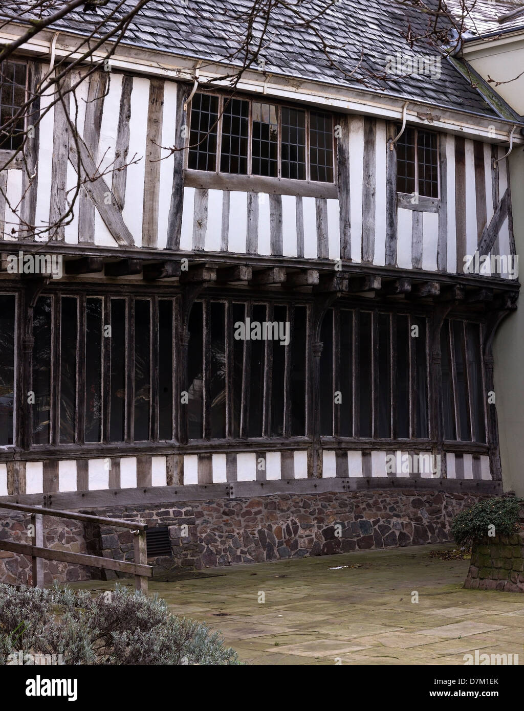 Edificio con vigas de roble antiguas, Wygston's House, la casa más antigua que data de 1490, en Leicester, Leicester, Inglaterra, Reino Unido. Foto de stock