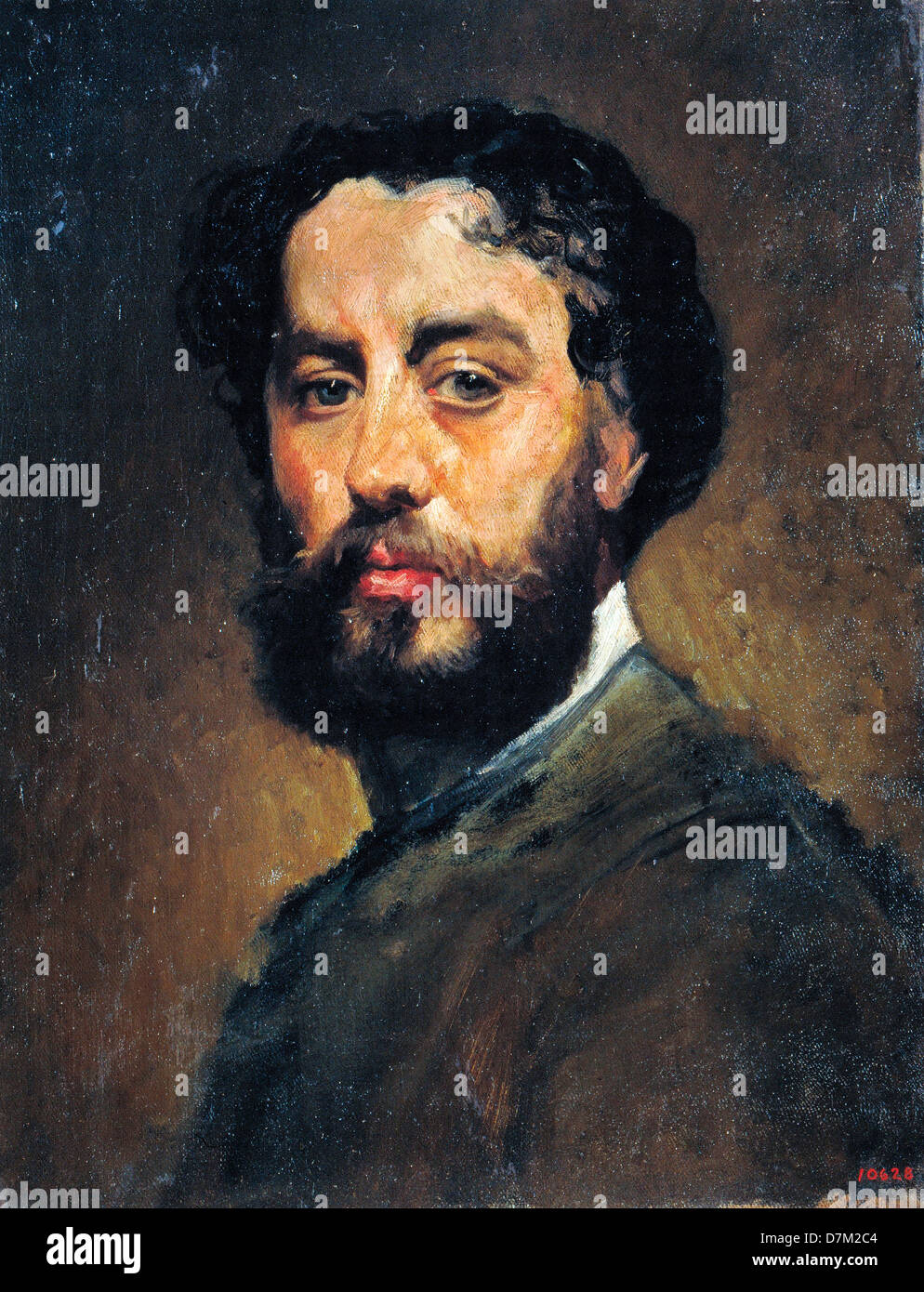 Antoni Caba i Casamitjana, self-portrait 1875-1880 Óleo sobre lienzo. Museu Nacional d'Art de Catalunya, Barcelona, España Foto de stock