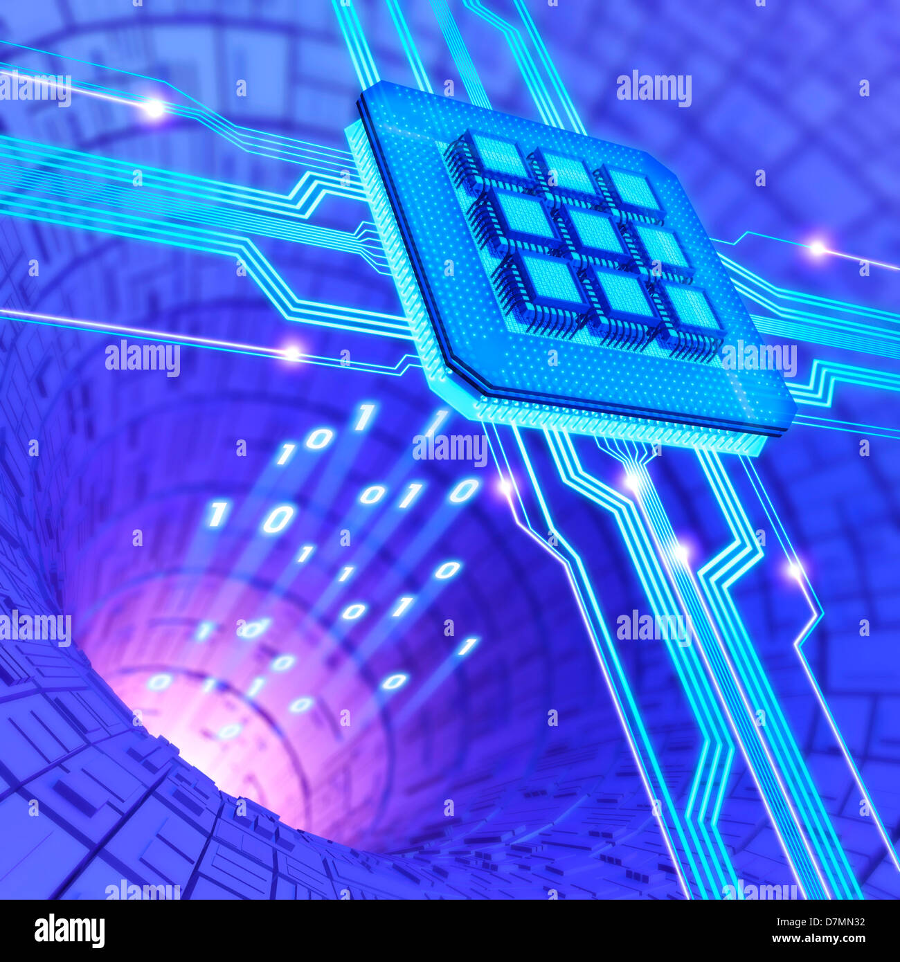 Tecnología informática futurista, ilustraciones Foto de stock