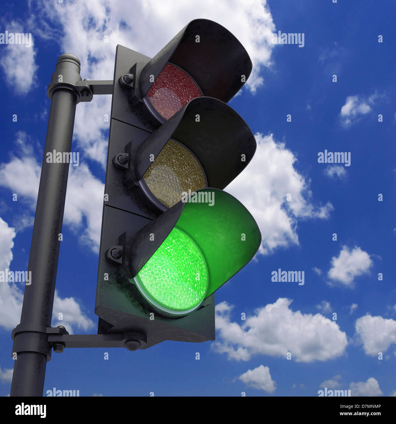 Semáforo verde, obras de arte Foto de stock
