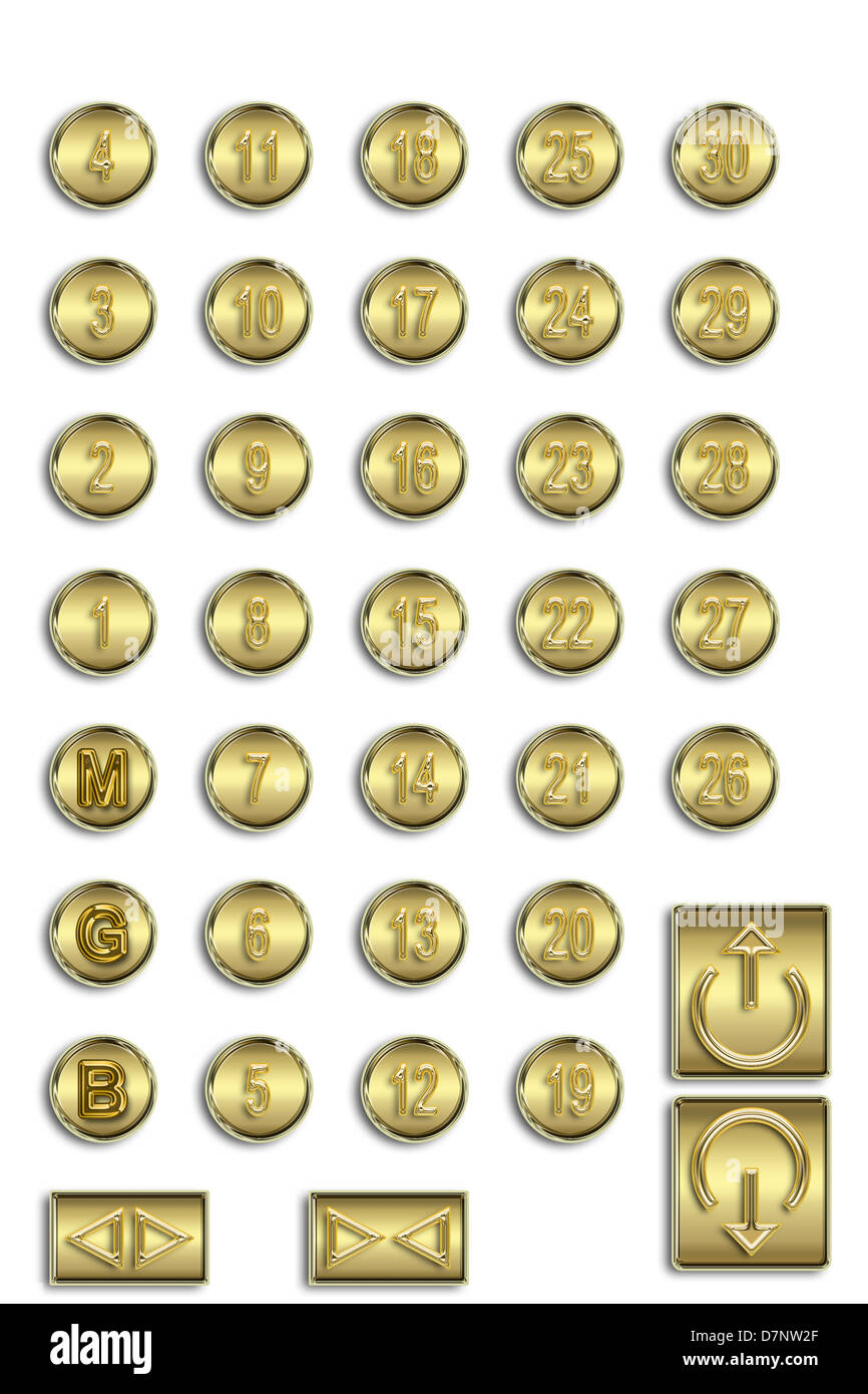 Botón de oro Foto de stock