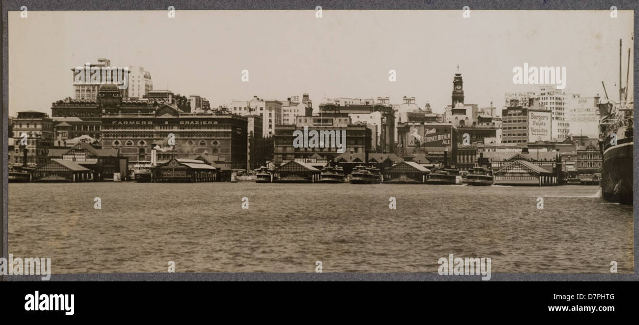 Circular Quay con horizonte de Sydney, 1920 - 1929 Foto de stock