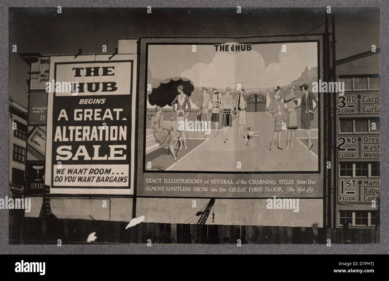 La gran pared carteles de publicidad para el Hub Ltd, 1920 - 1929 Foto de stock