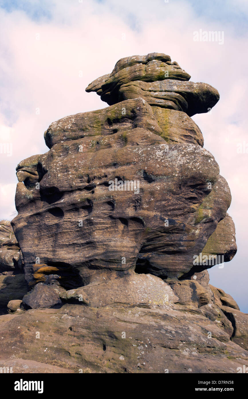 Brimham Moor, North Yorkshire, Inglaterra. Brimham Rocks . Foto de stock