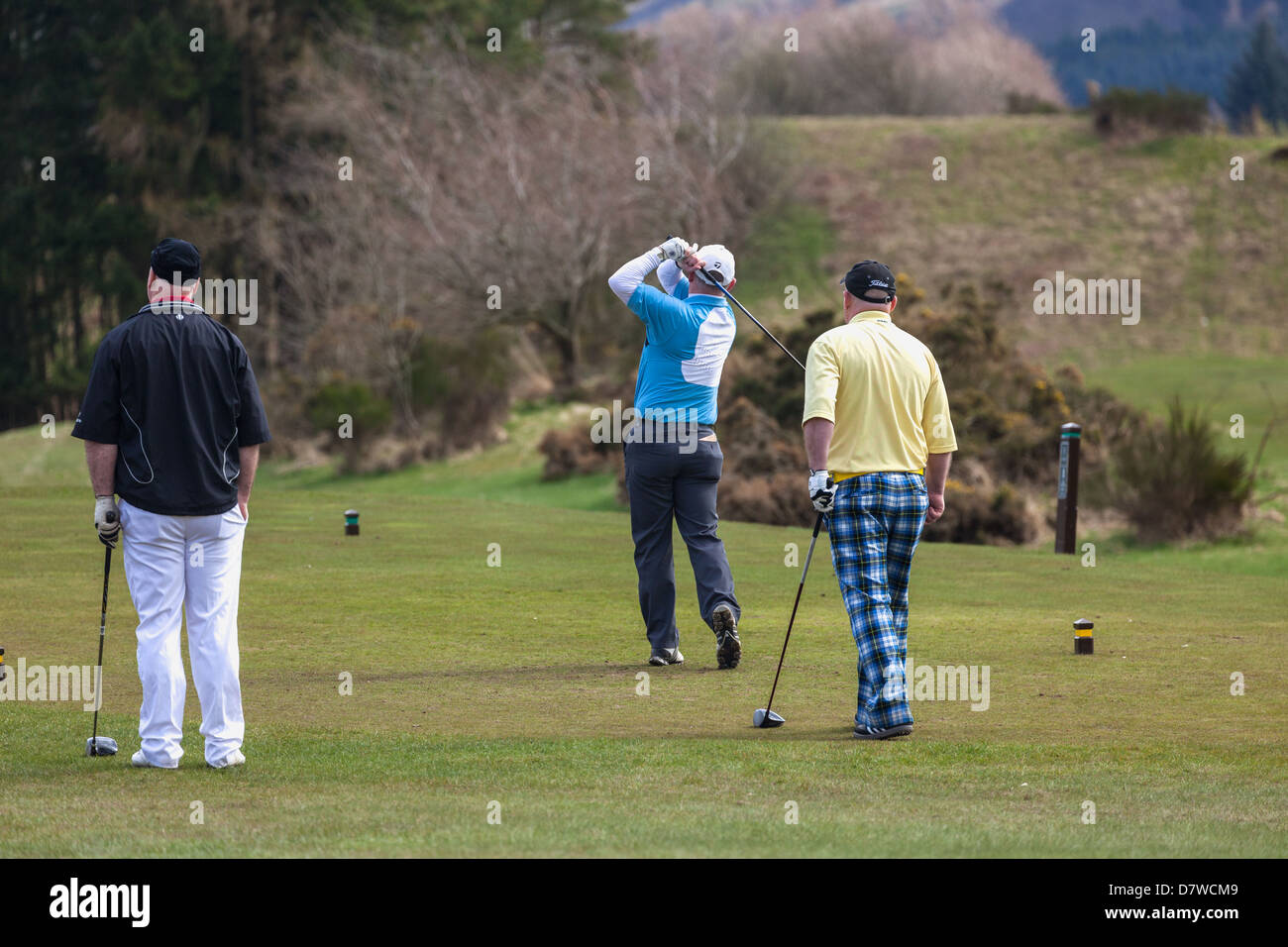 Los golfistas empezar la partida en Gleneagles Golf Course. Foto de stock