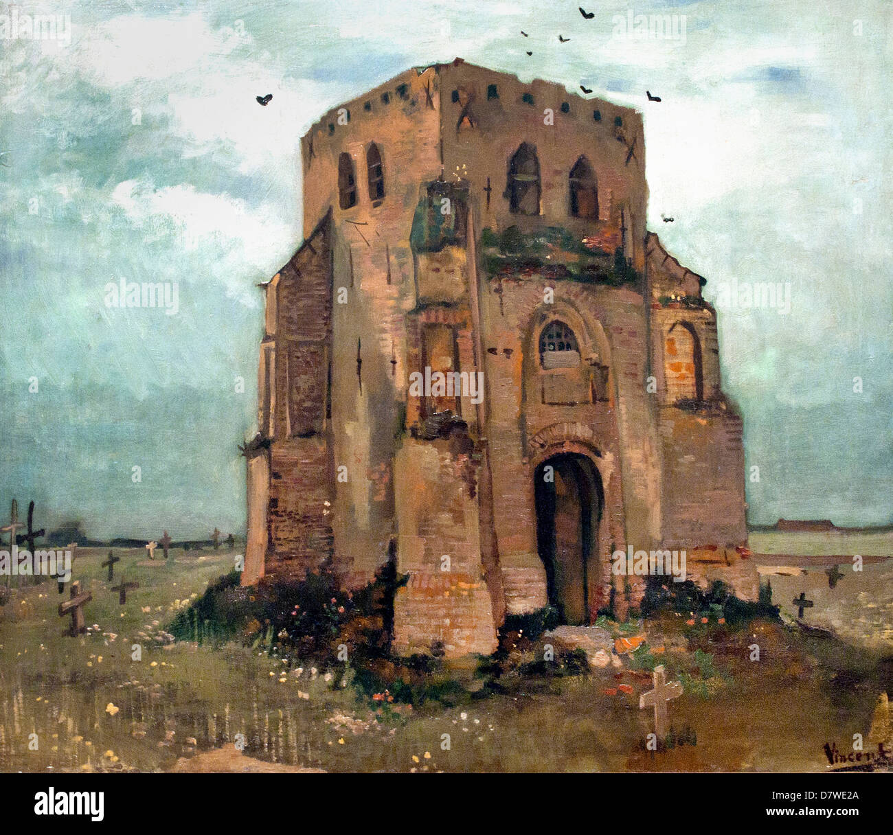 La torre de la Iglesia antigua en Nuenen 1885 Vincent van Gogh 1853 - 1890 Holanda Holandesa Post Impresionismo Foto de stock