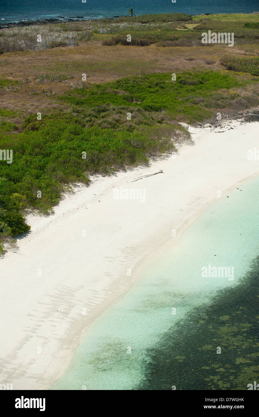 Vista aérea de la Isla Iguana orilla. Foto de stock