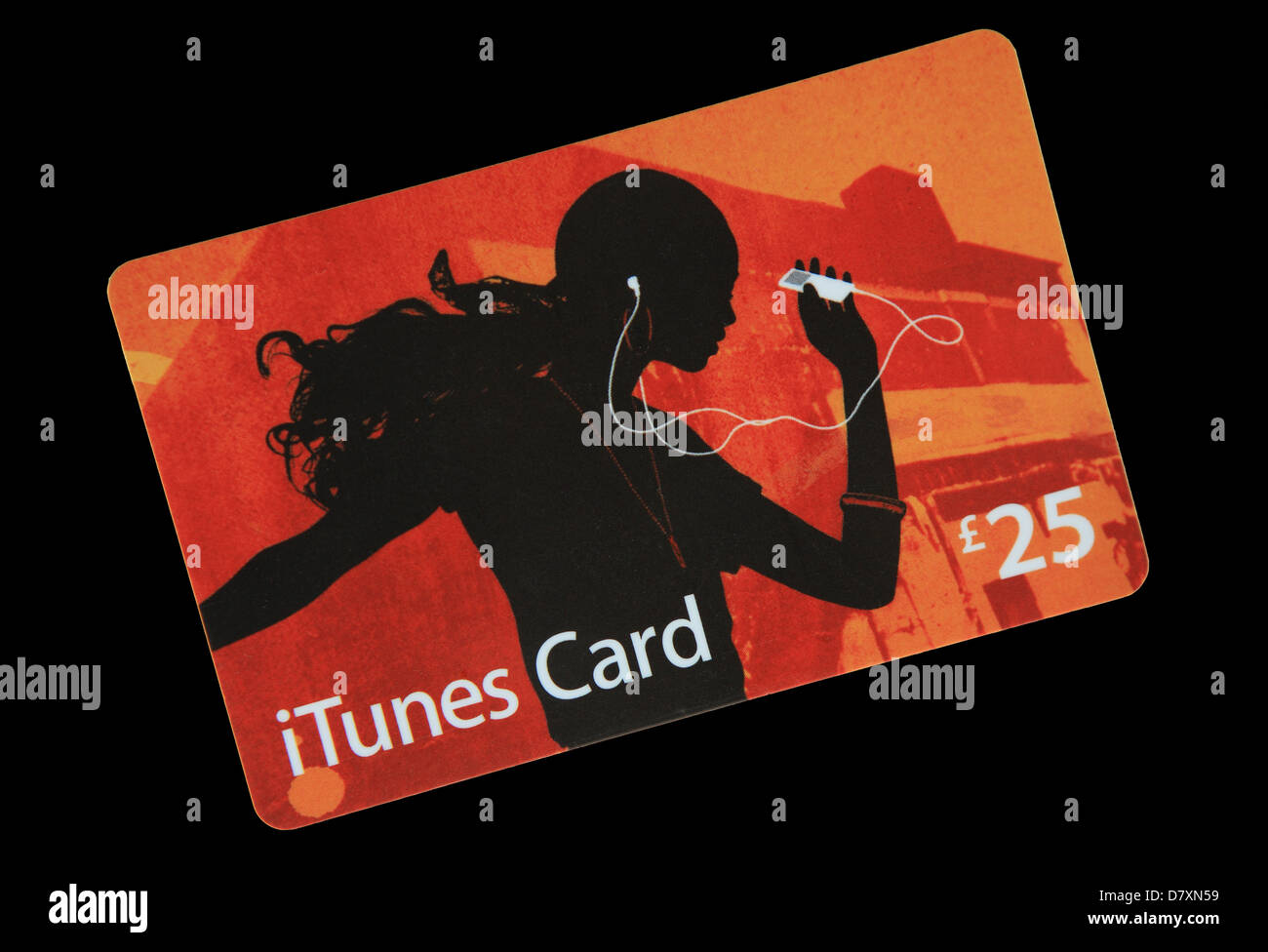 Las tarjetas de regalo de itunes sobre un fondo negro Foto de stock