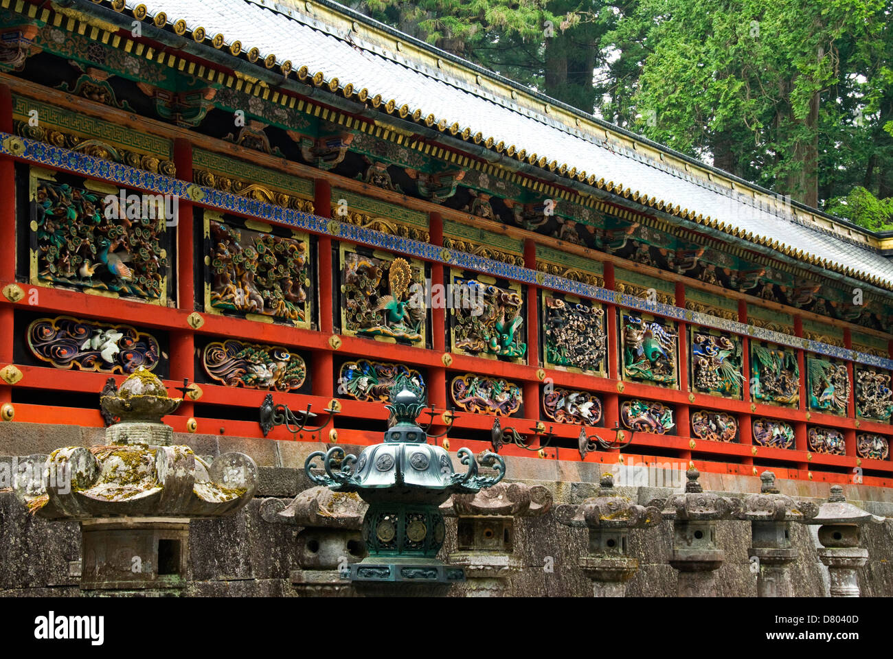 Tozai Kairo, al santuario de Toshogu, en Nikko, en Tochigi, Japón Foto de stock