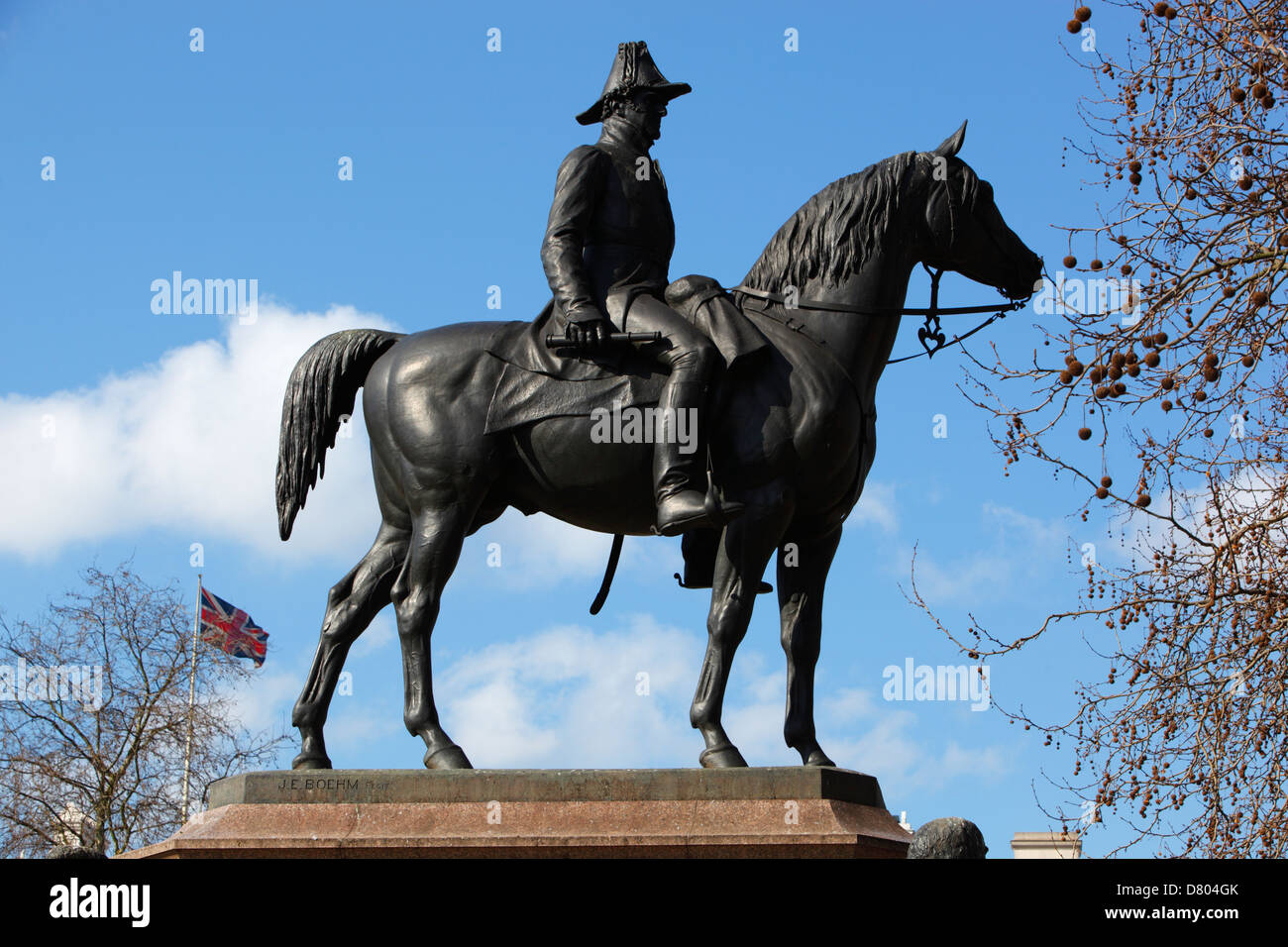 Estatua ecuestre del primer duque de Wellington, en Hyde Park Corner Foto de stock
