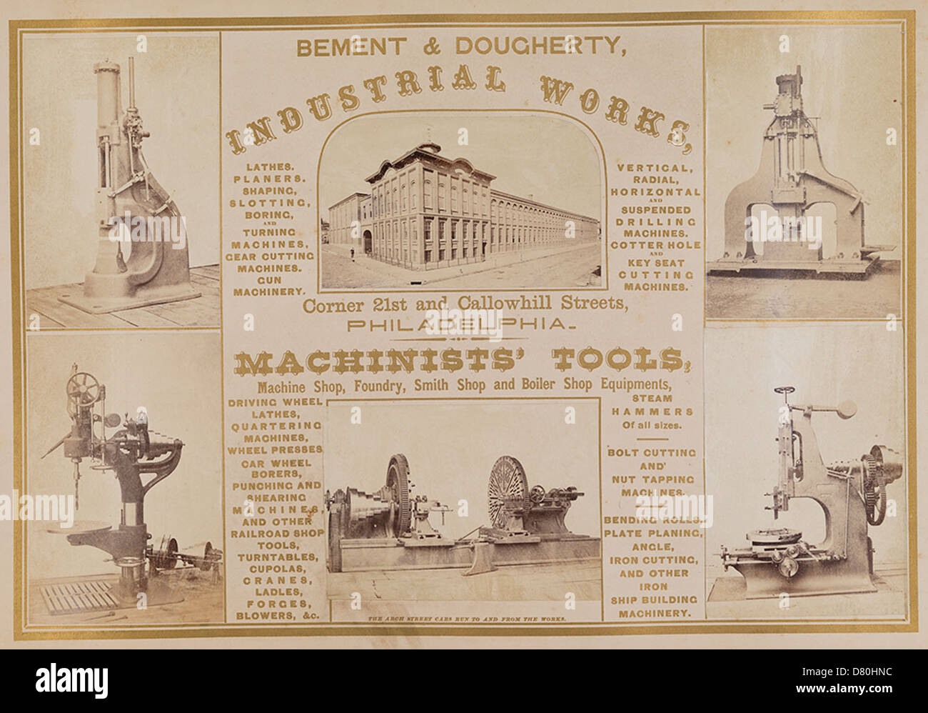 Bement & Dougherty, Obras Industriales, herramientas de los maquinistas Foto de stock