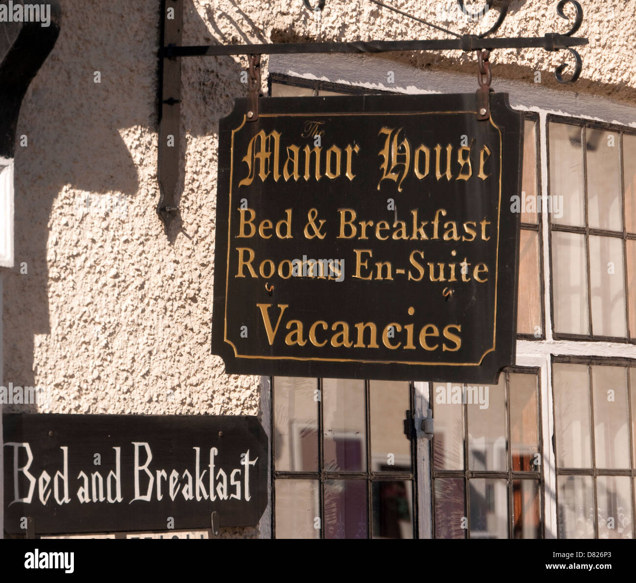 Bed and Breakfast signo, fuera de los alojamientos para vacaciones en Norfolk Foto de stock