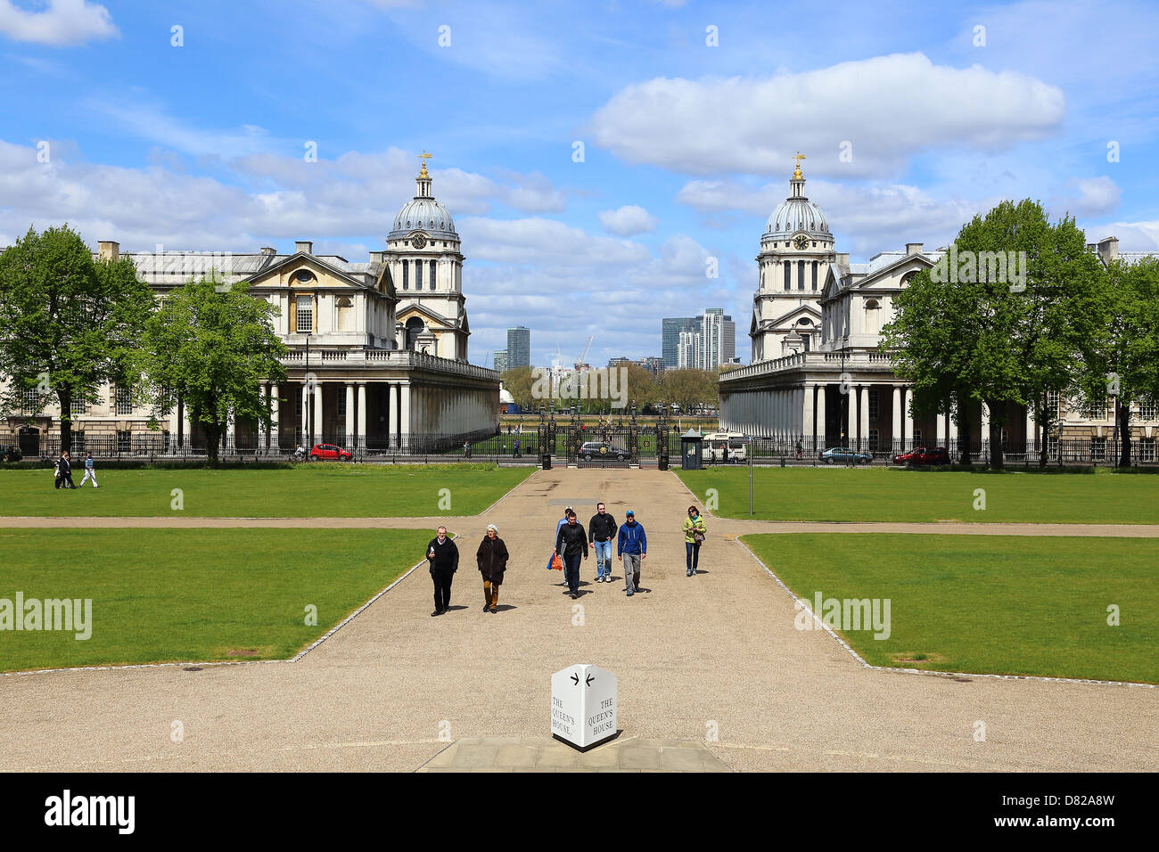 El Old Royal Naval College de Greenwich de Londres, Inglaterra Foto de stock