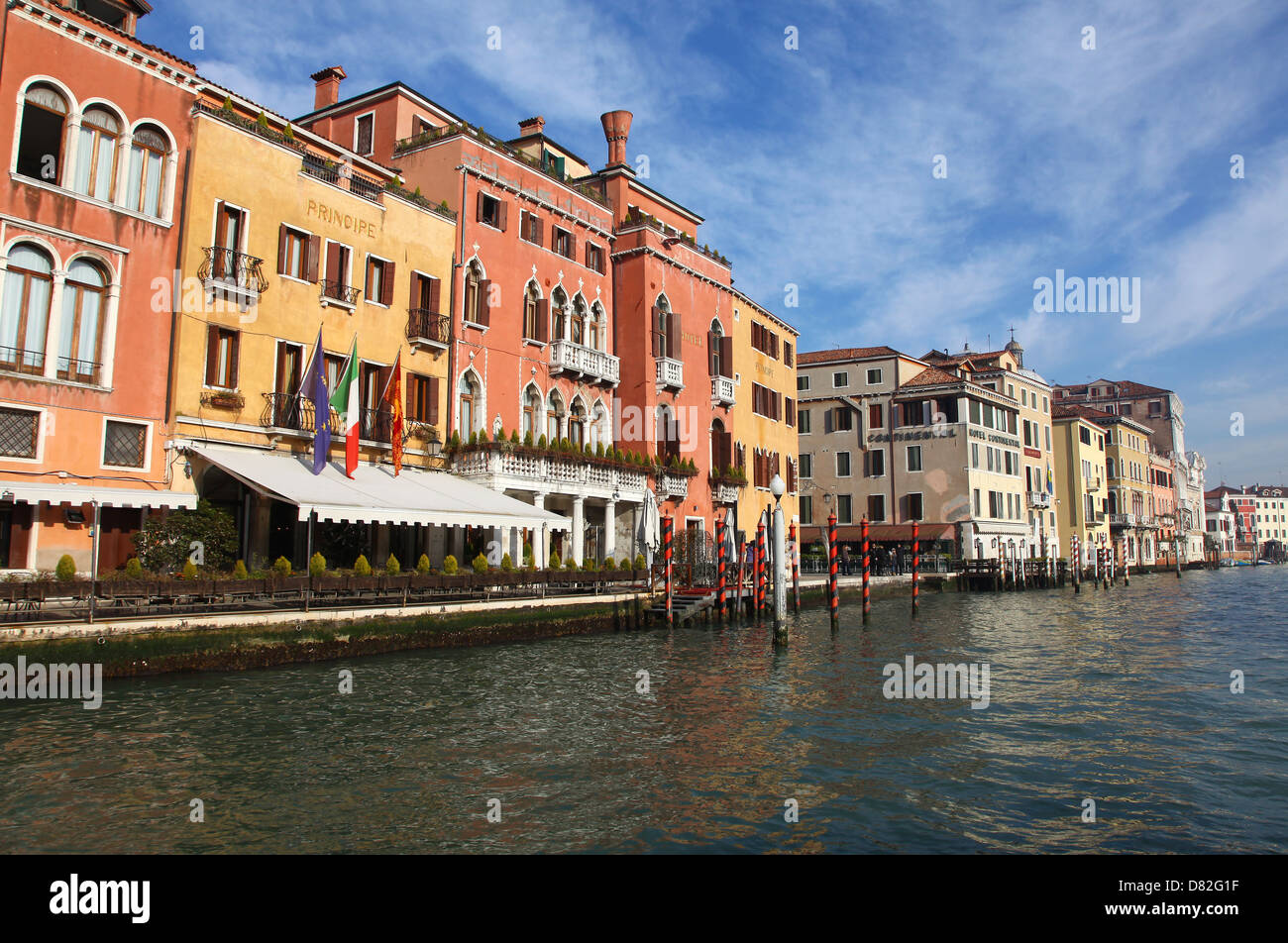 Hotel Principe sobre el Gran Canal Venecia Italia Foto de stock