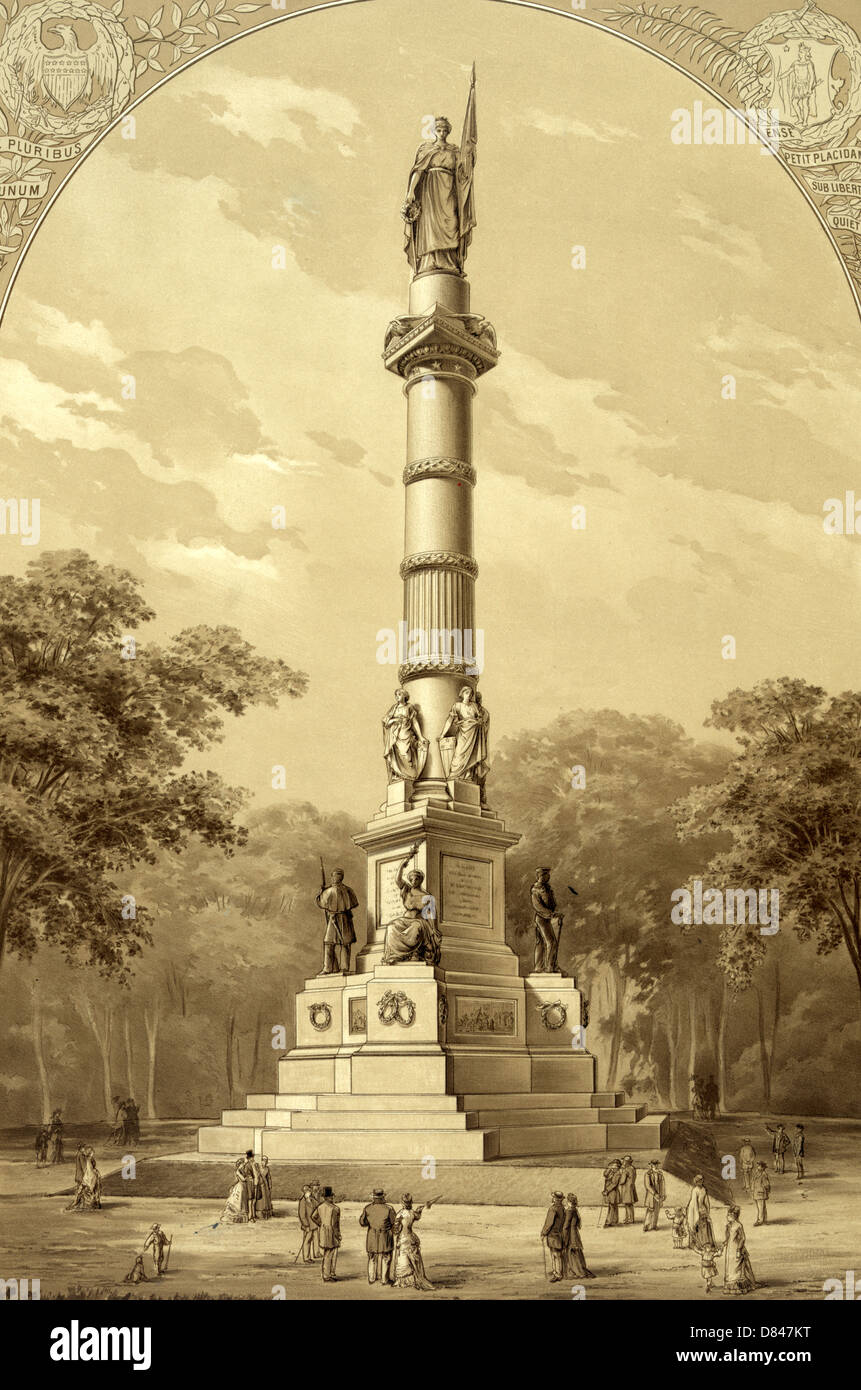 El ejército y la Armada monumento en el Boston Common, erigido en 1877 Foto de stock