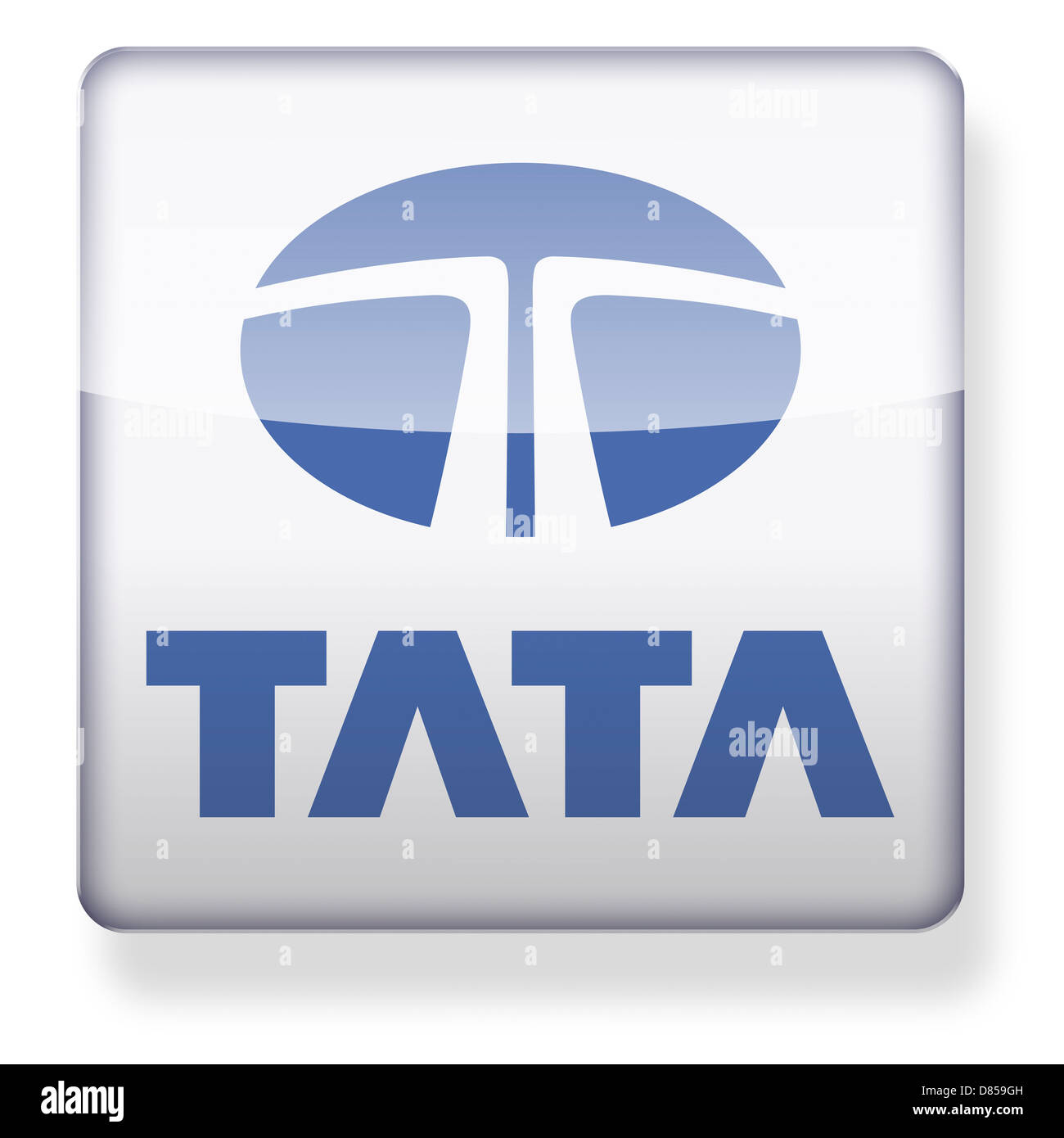 Tata logotipo como el icono de una aplicación. Trazado de recorte incluido. Foto de stock