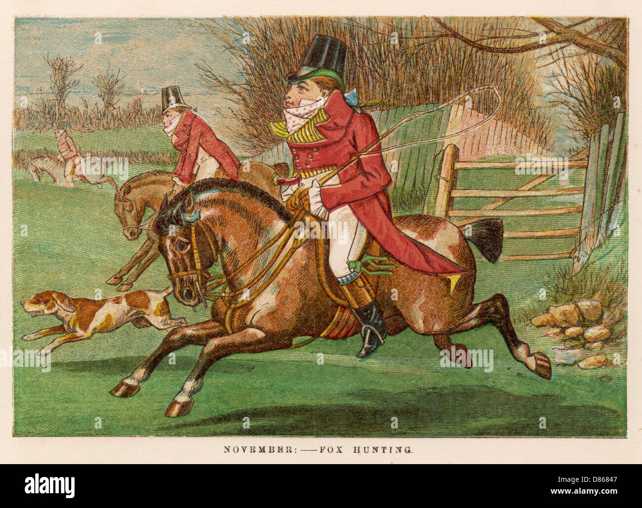 Caza del zorro con caballos fotografías