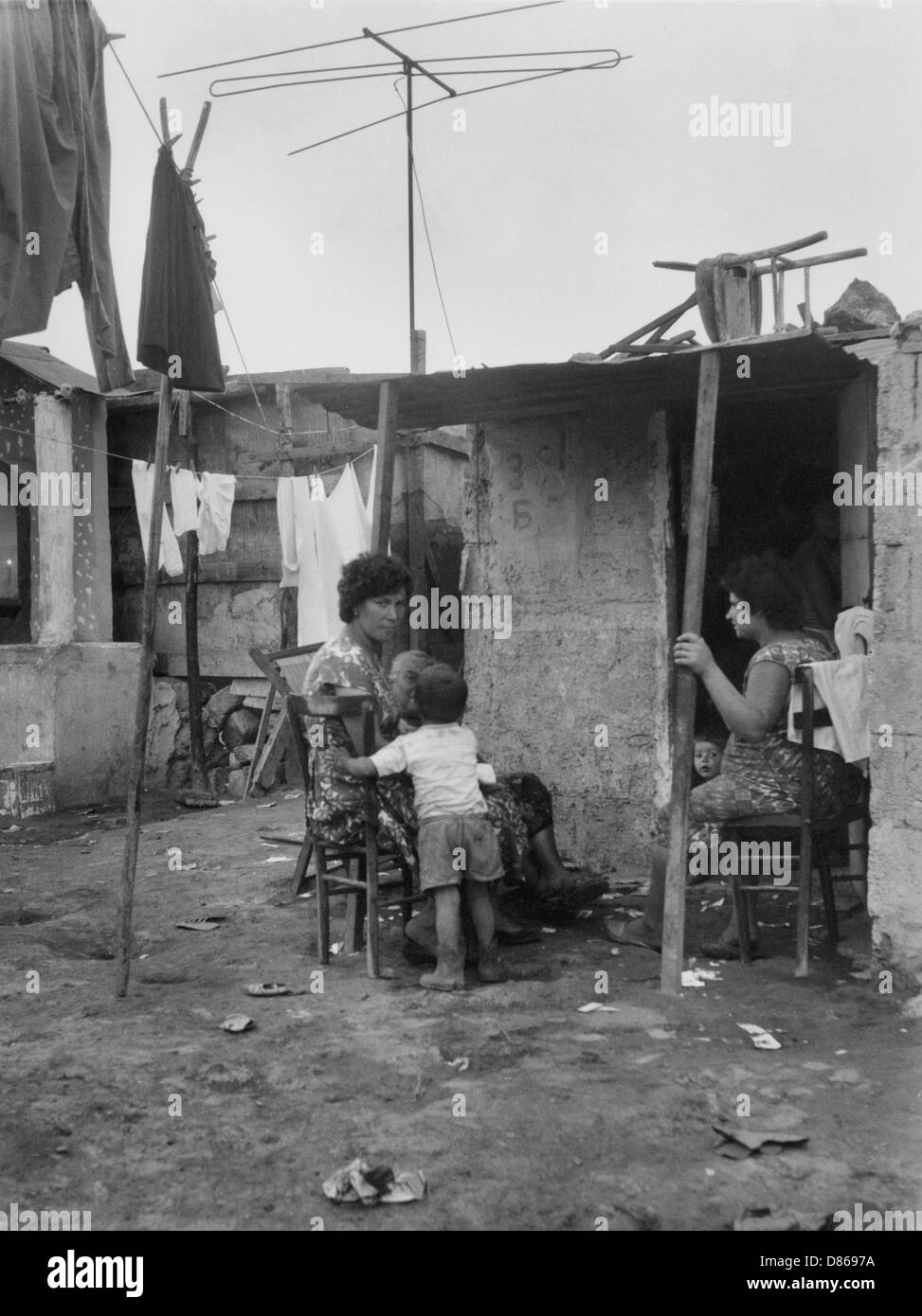 Viviendas en barrios marginales - Nápoles Foto de stock