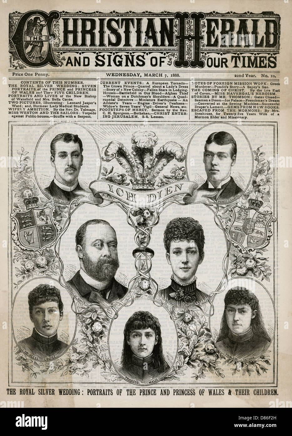 Edward VII y Alexandra plata aniversario de boda 1888 Foto de stock