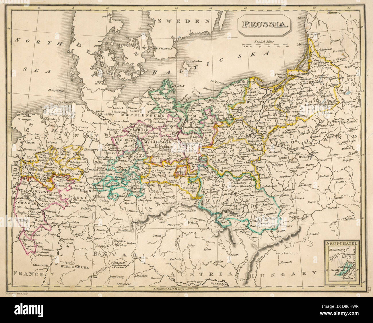 MAPA/EUROPA/ALEMANIA 1827 Foto de stock