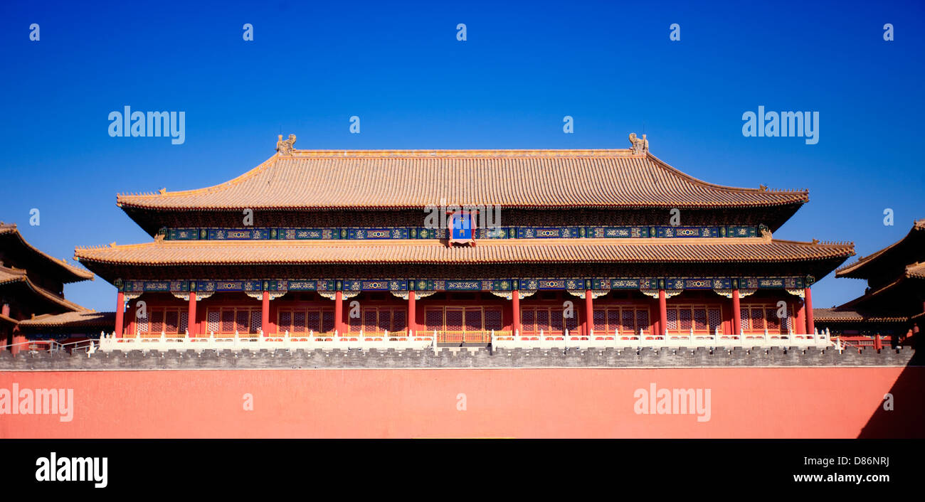 Edificio puerta de la ciudad prohibida, Pekín, China Foto de stock